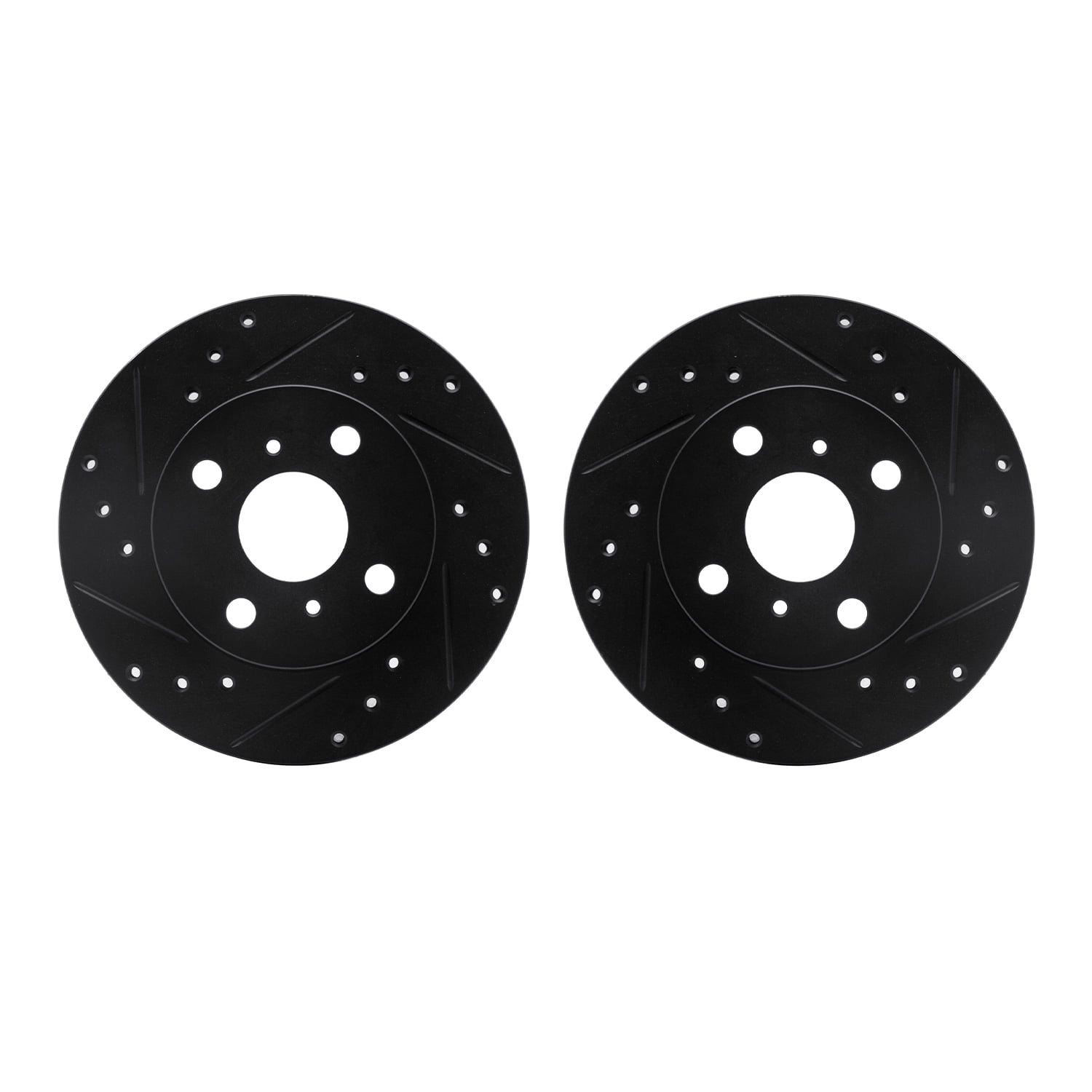 Dynamic Friction Company Front Brake Rotors-Drilled and Slotted-Black 8002-76043