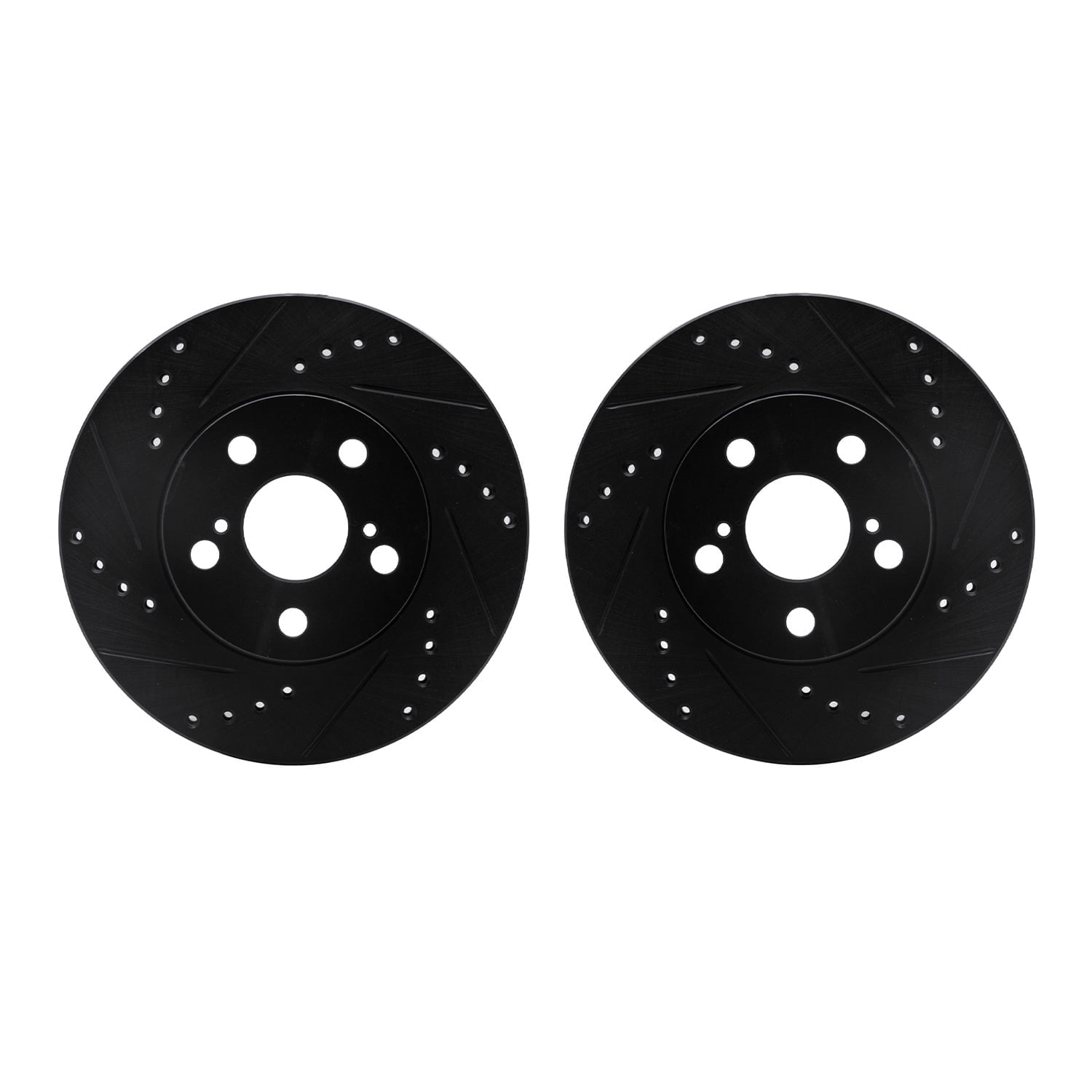 Dynamic Friction Company Front Brake Rotors-Drilled and Slotted-Black 8002-76045