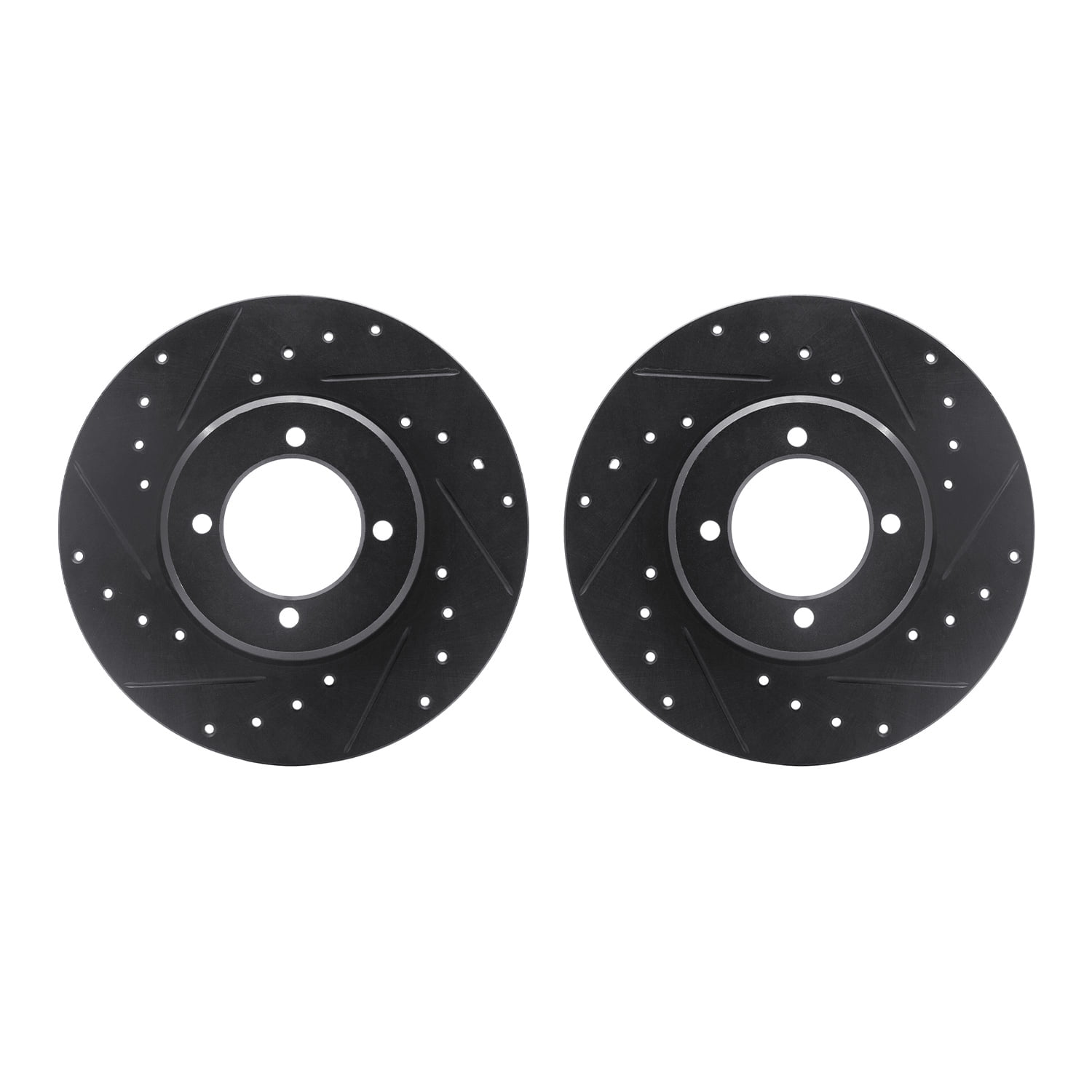Dynamic Friction Company Front Brake Rotors-Drilled and Slotted-Black 8002-76054