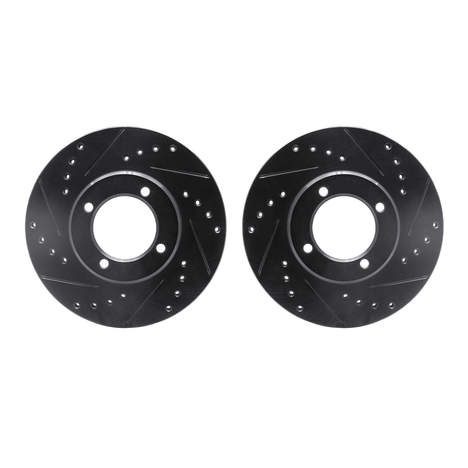 Dynamic Friction Company Front Brake Rotors-Drilled and Slotted-Black 8002-76058