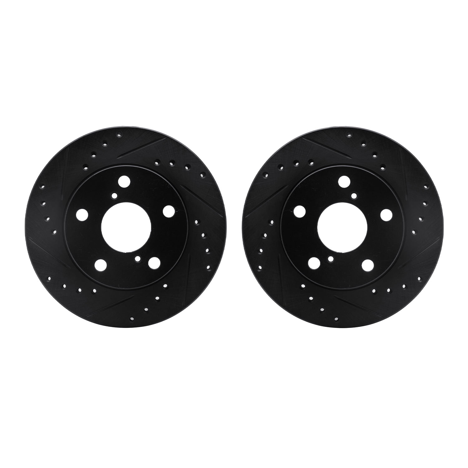 Dynamic Friction Company Front Brake Rotors-Drilled and Slotted-Black 8002-76068