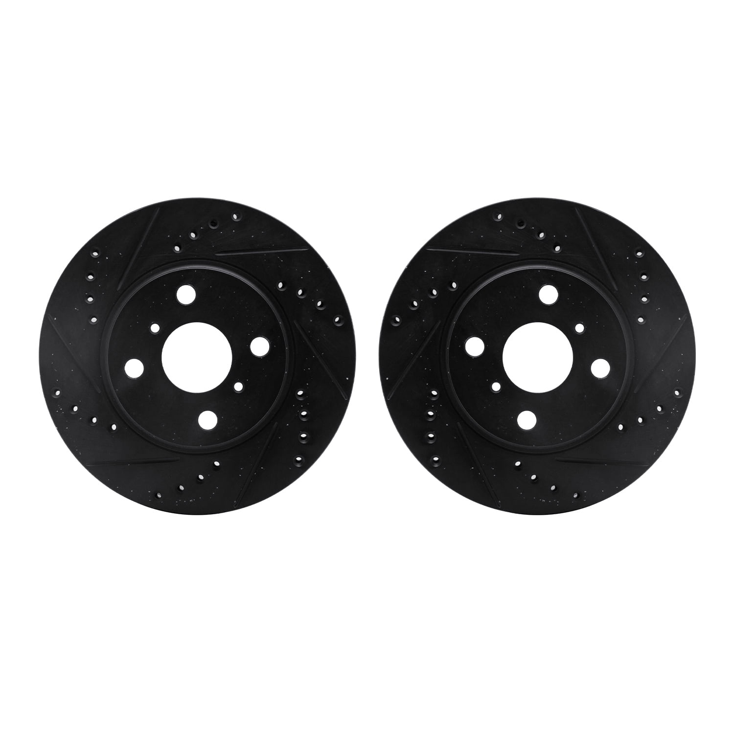 Dynamic Friction Company Front Brake Rotors-Drilled and Slotted-Black 8002-76082