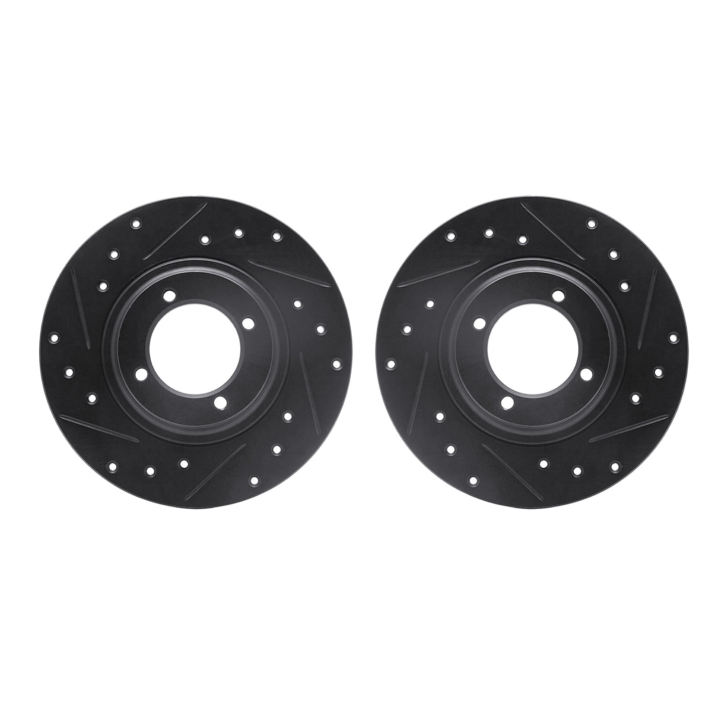 Dynamic Friction Company Front Brake Rotors-Drilled and Slotted-Black 8002-76087