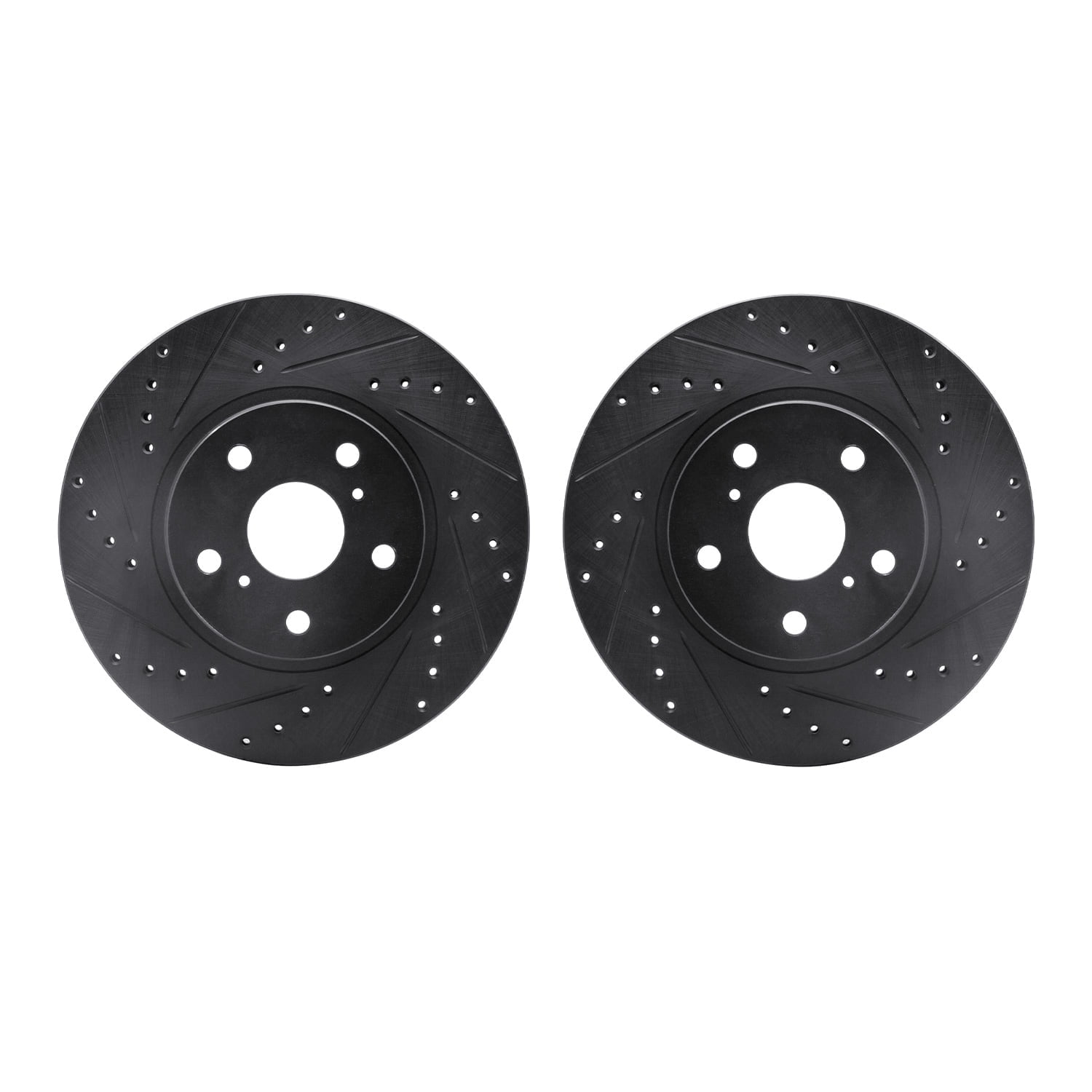 Dynamic Friction Company Front Brake Rotors-Drilled and Slotted-Black 8002-76088