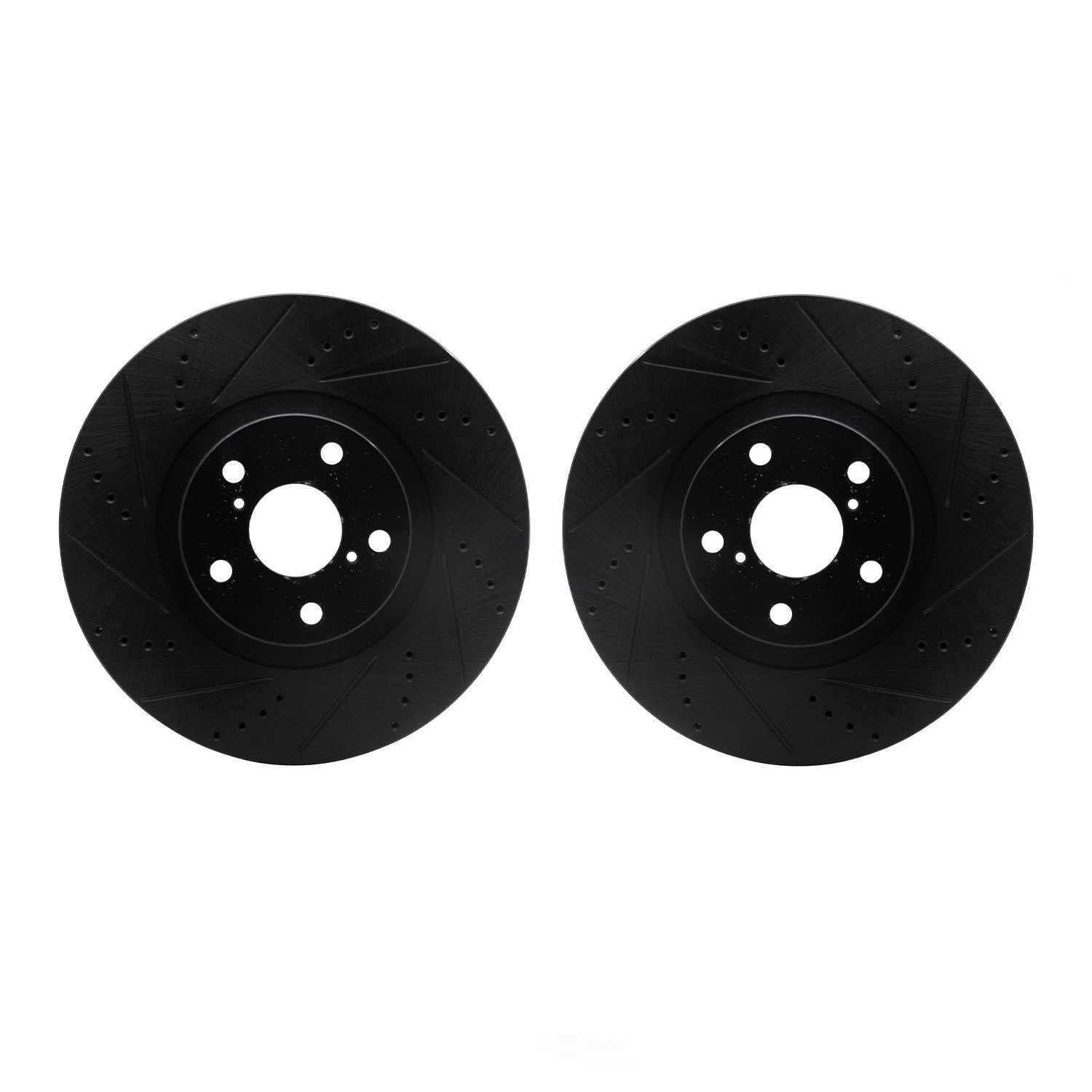 Dynamic Friction Company 8002-76090 DFC Brake Rotors - Drilled & Slotted - Black