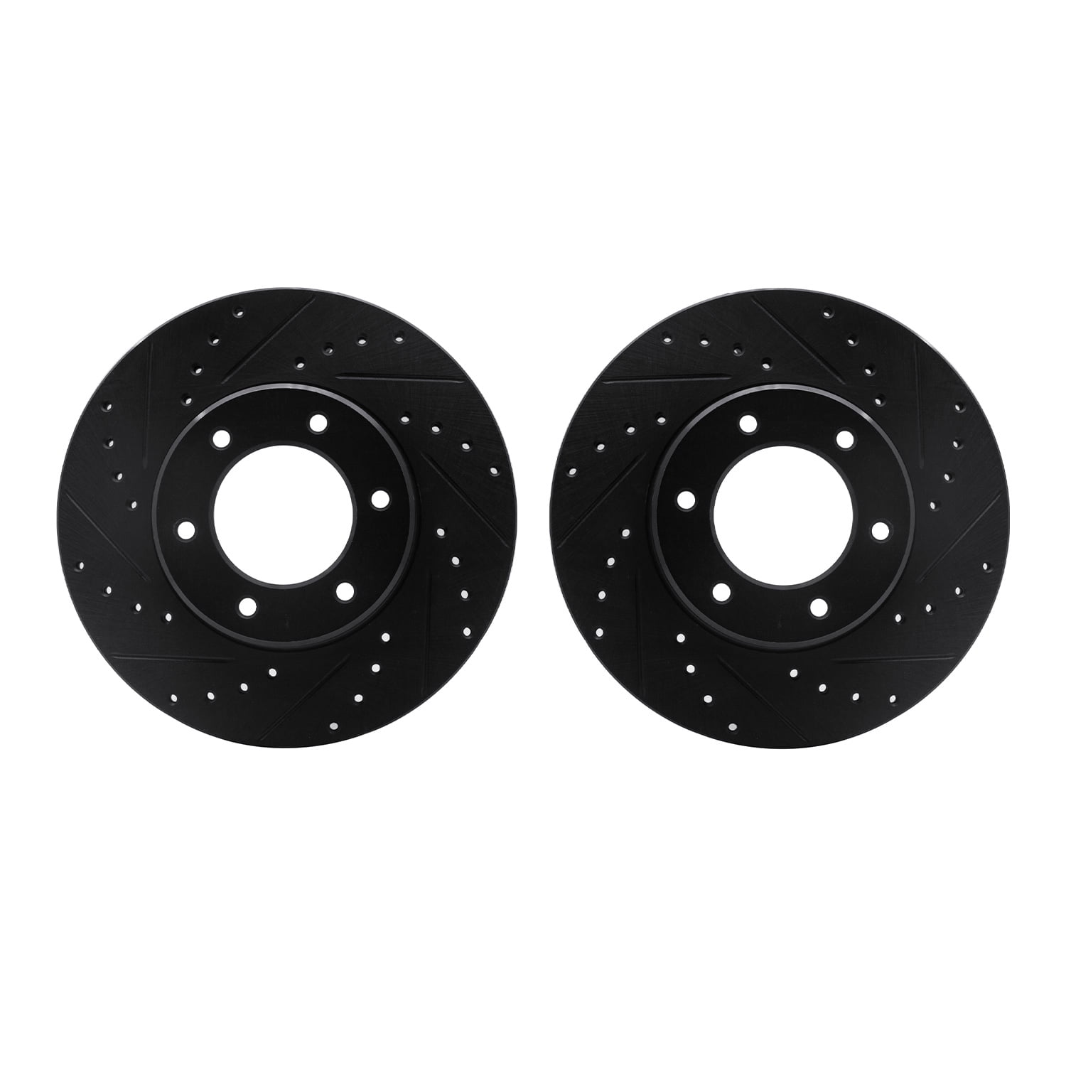 Dynamic Friction Company Front Brake Rotors-Drilled and Slotted-Black 8002-76091