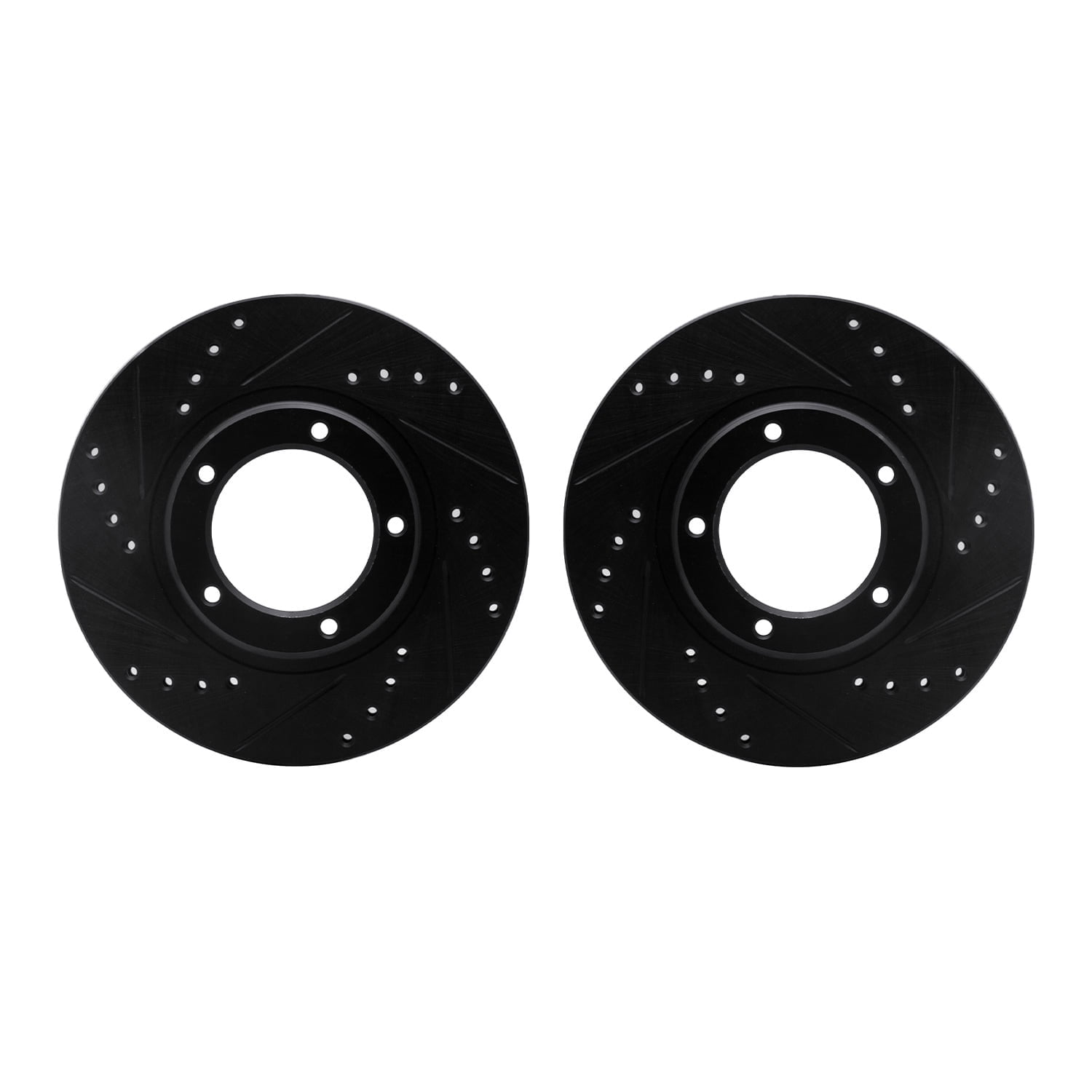Dynamic Friction Company Front Brake Rotors-Drilled and Slotted-Black 8002-76093