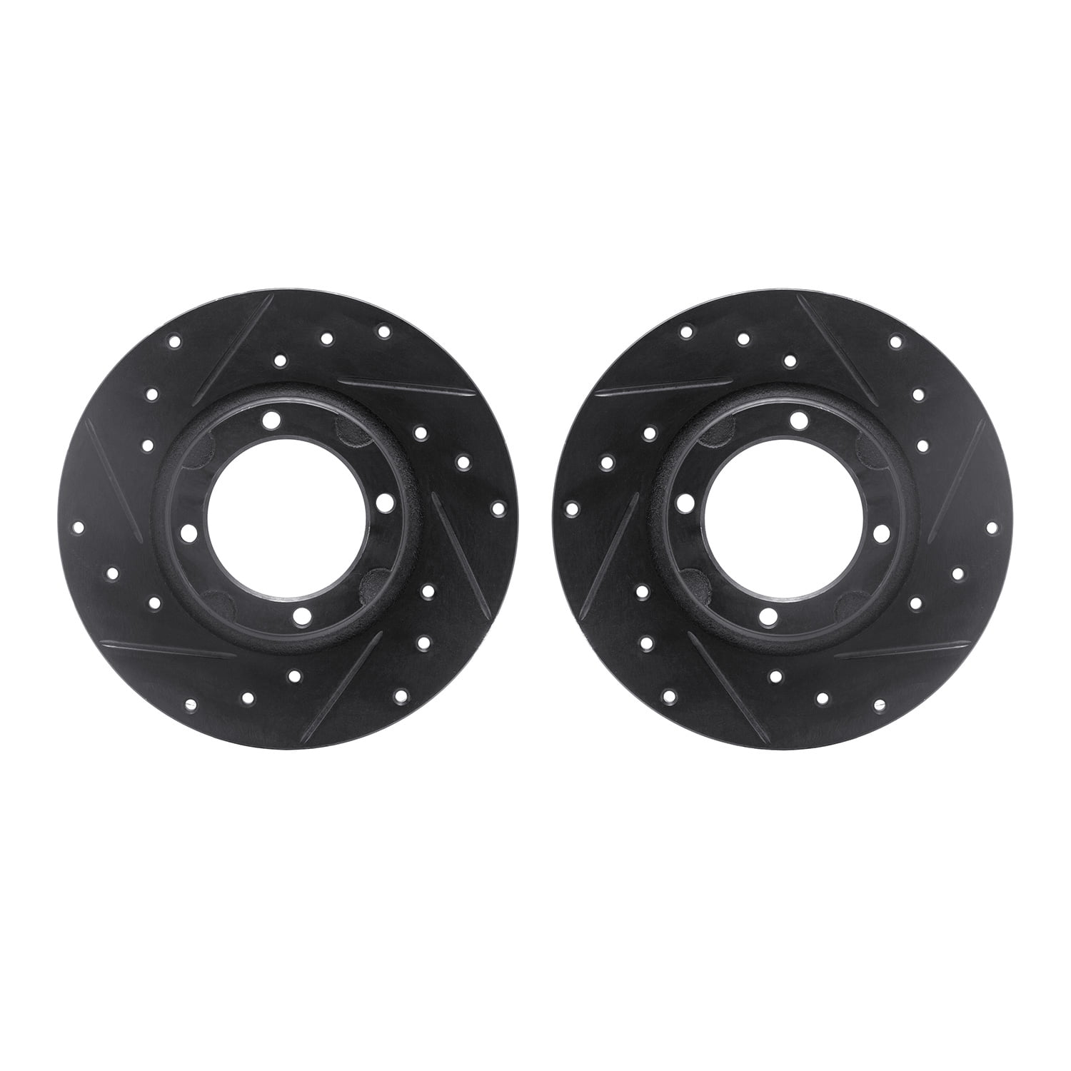 Dynamic Friction Company Front Brake Rotors-Drilled and Slotted-Black 8002-76096