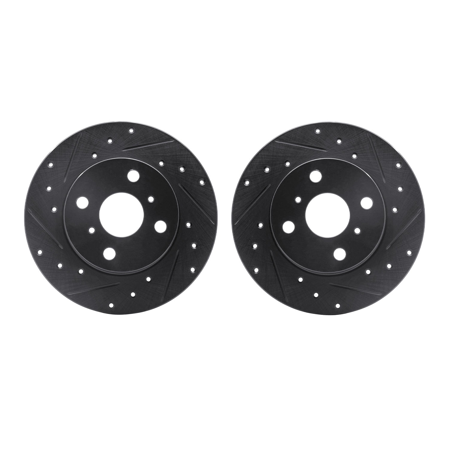 Dynamic Friction Company Front Brake Rotors-Drilled and Slotted-Black 8002-76097