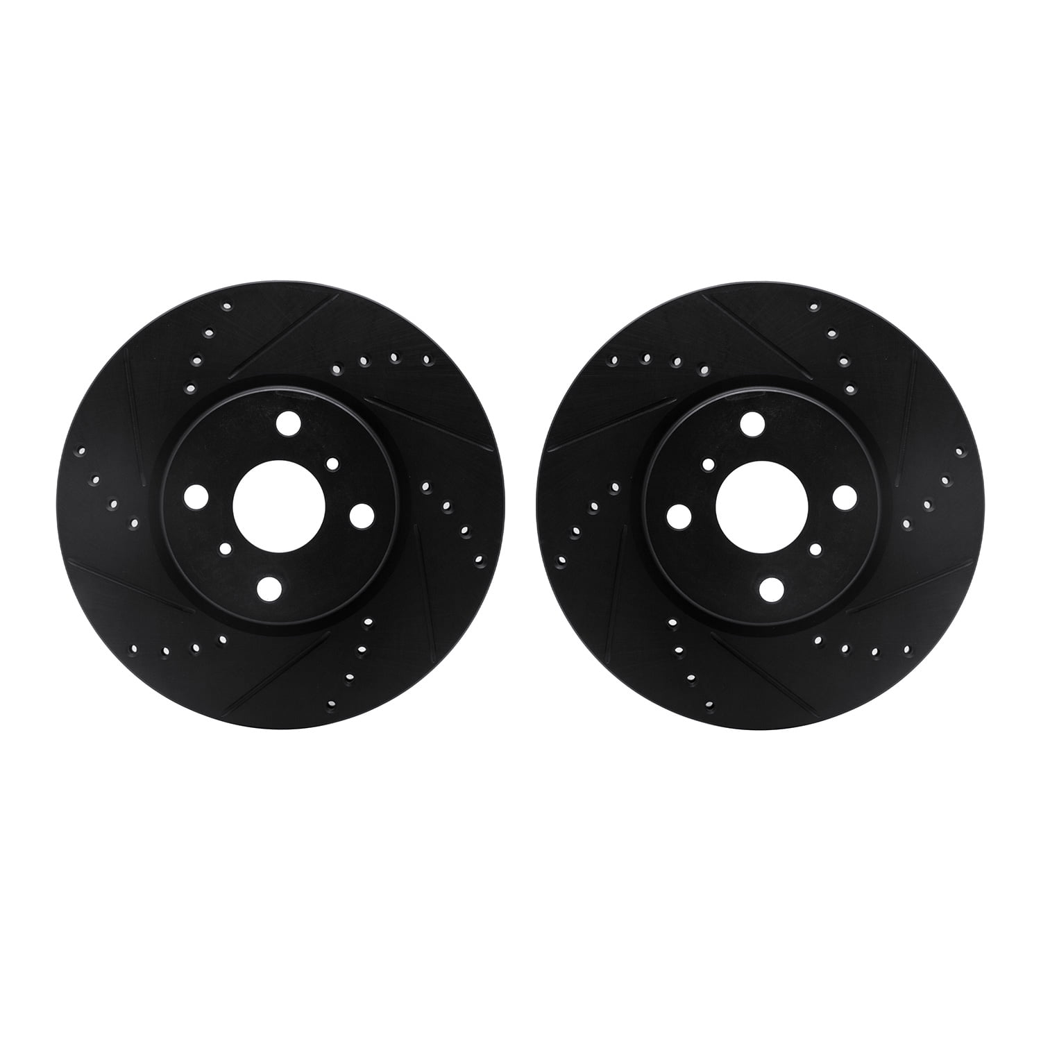 Dynamic Friction Company Front Brake Rotors-Drilled and Slotted-Black 8002-76102