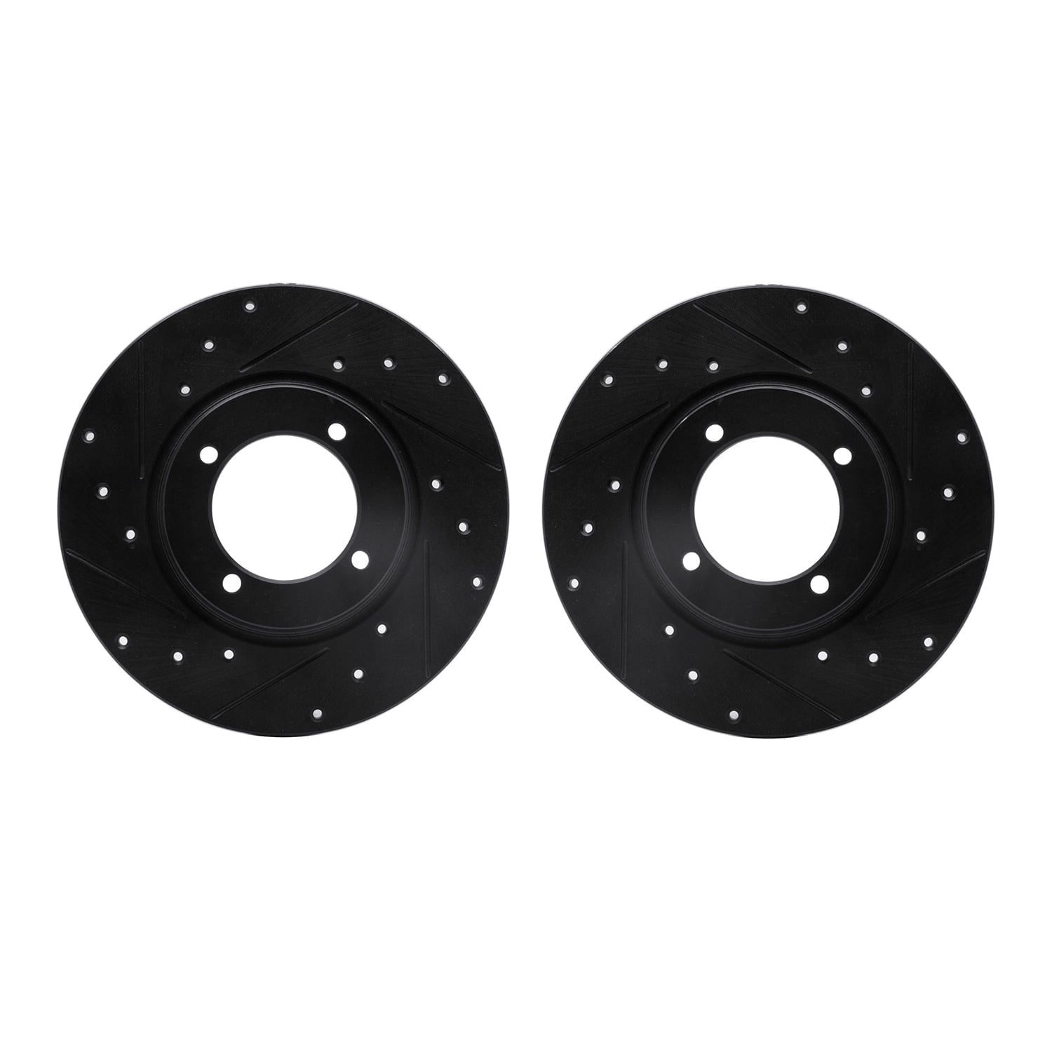 Dynamic Friction Company Front Brake Rotors-Drilled and Slotted-Black 8002-80002