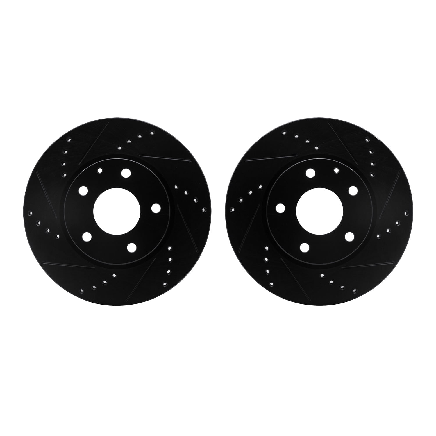 Dynamic Friction Company Front Brake Rotors-Drilled and Slotted-Black 8002-80009