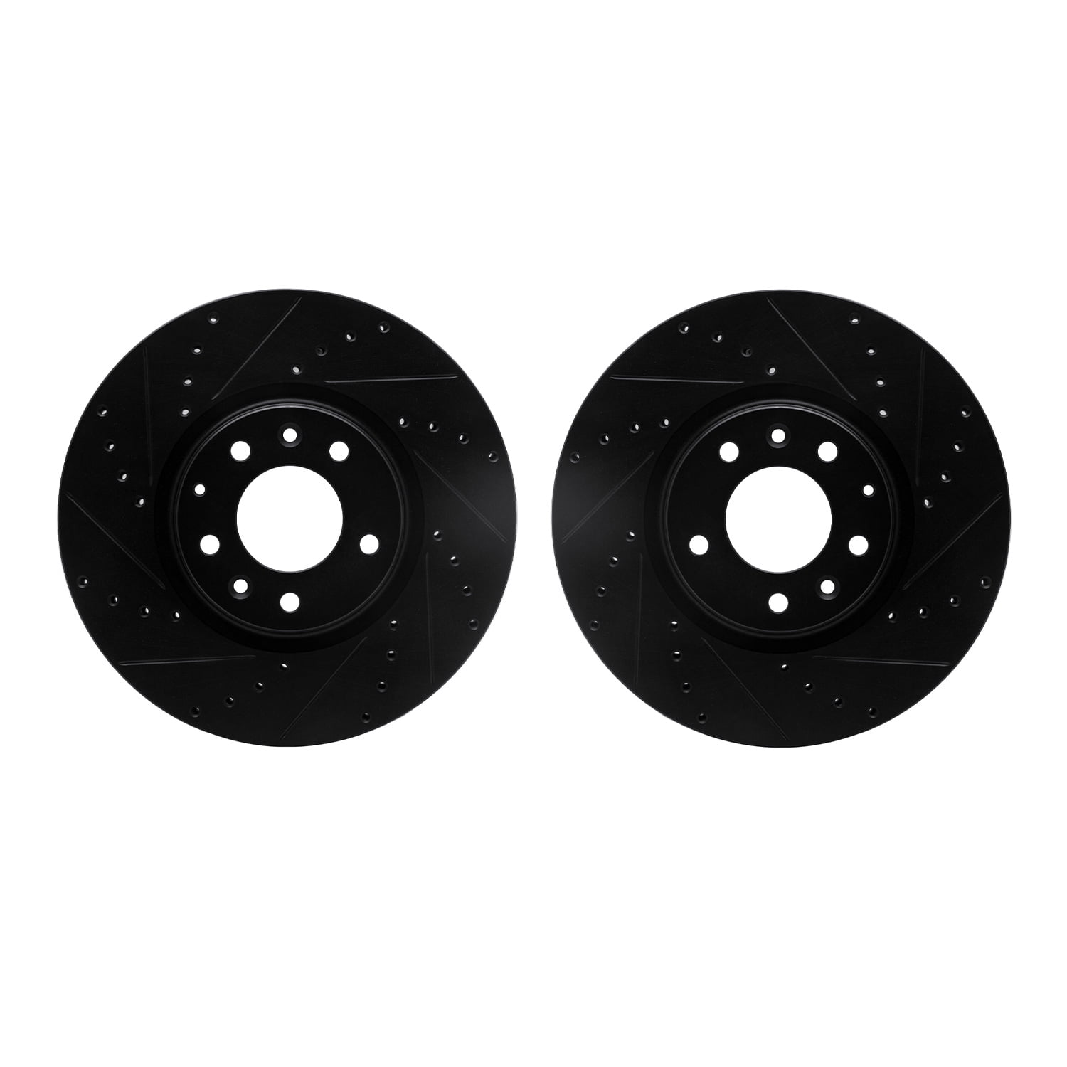 Dynamic Friction Company Front Brake Rotors-Drilled and Slotted-Black 8002-80014