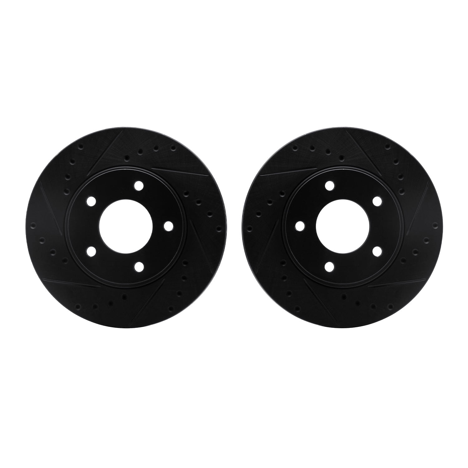 Dynamic Friction Company Front Brake Rotors-Drilled and Slotted-Black 8002-80021