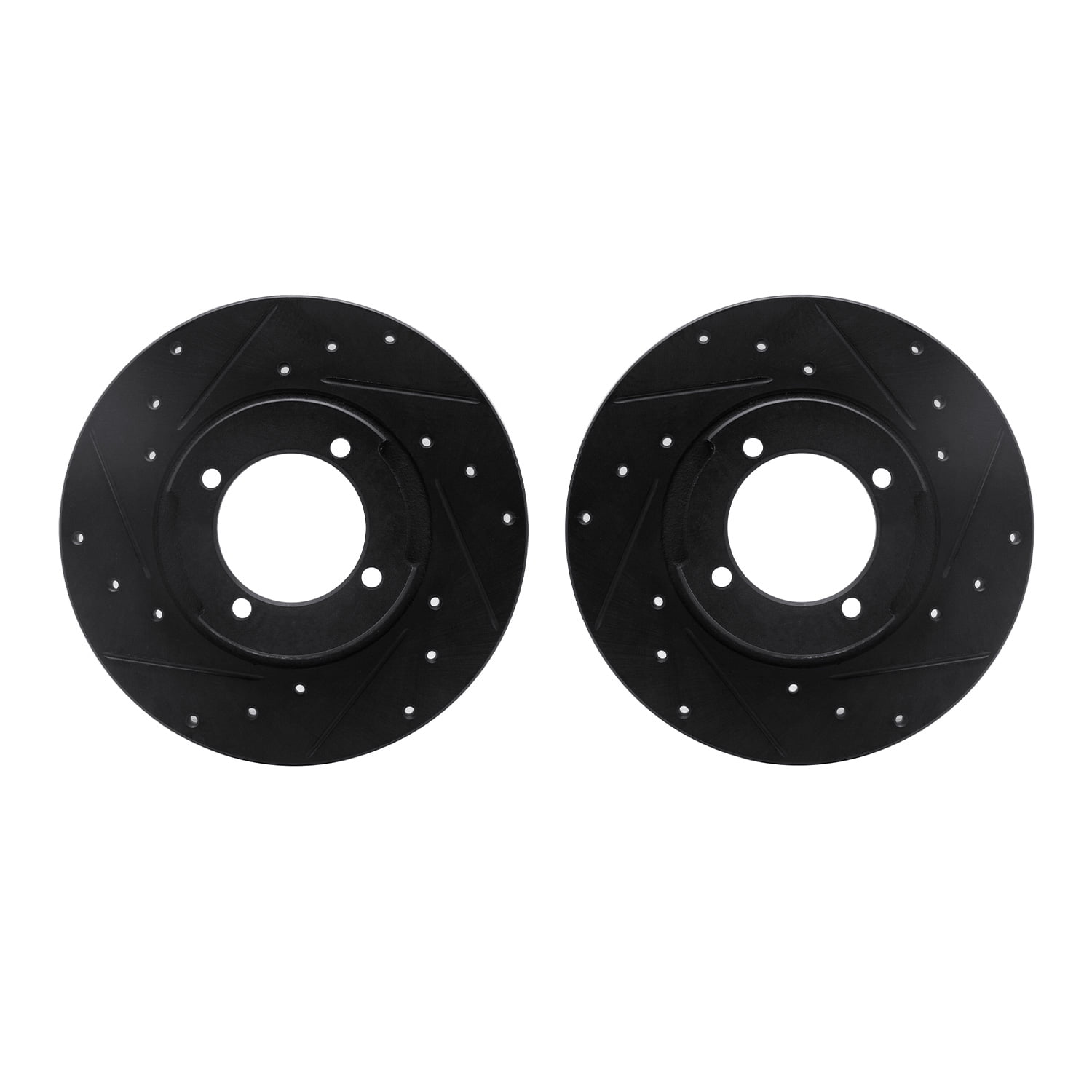 Dynamic Friction Company Front Brake Rotors-Drilled and Slotted-Black 8002-80024