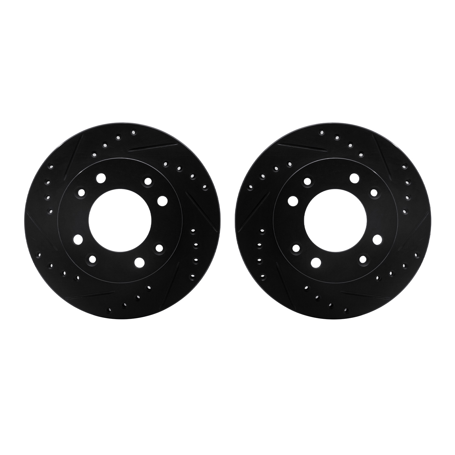 Dynamic Friction Company Front Brake Rotors-Drilled and Slotted-Black 8002-80047