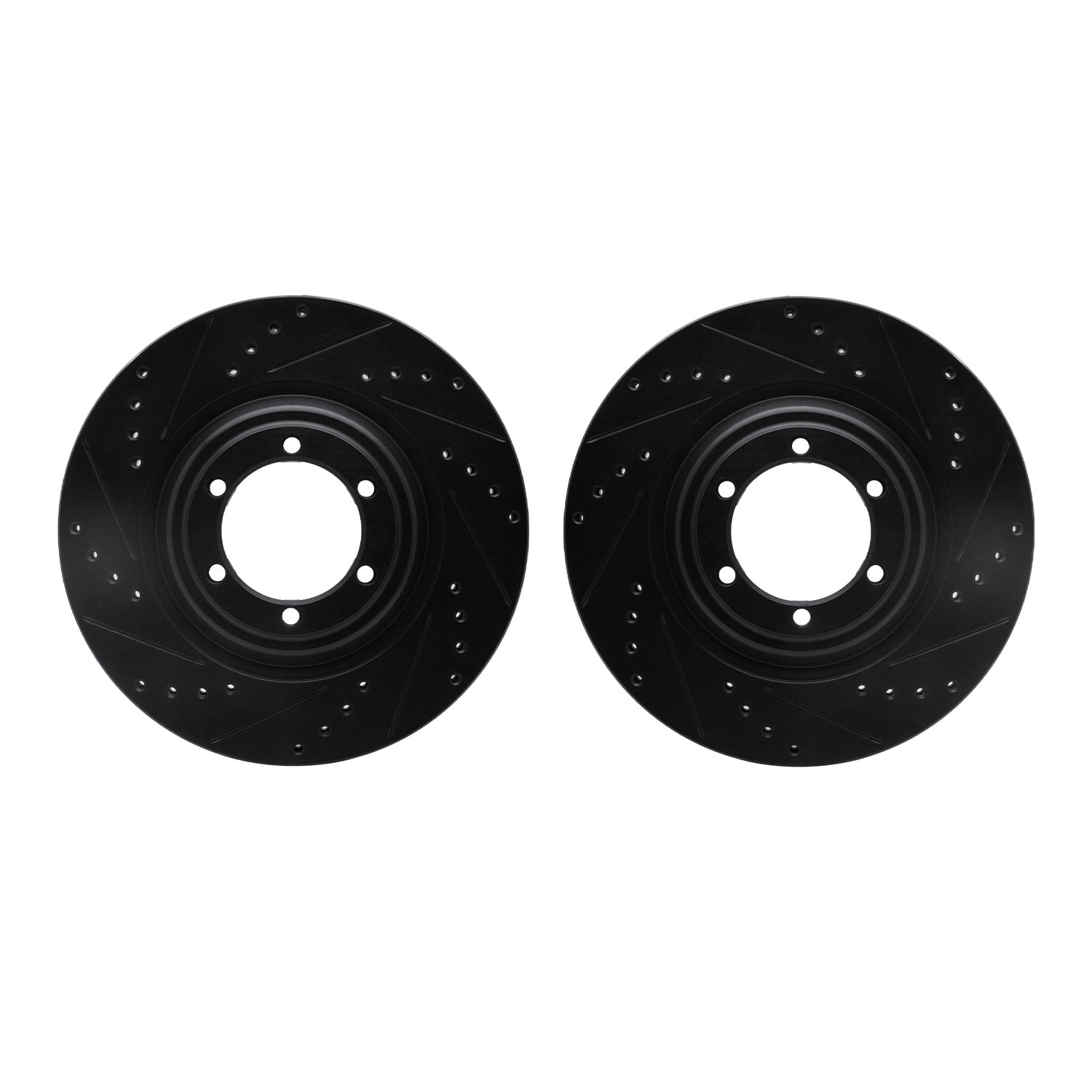 Dynamic Friction Company Front Brake Rotors-Drilled and Slotted-Black 8002-92009