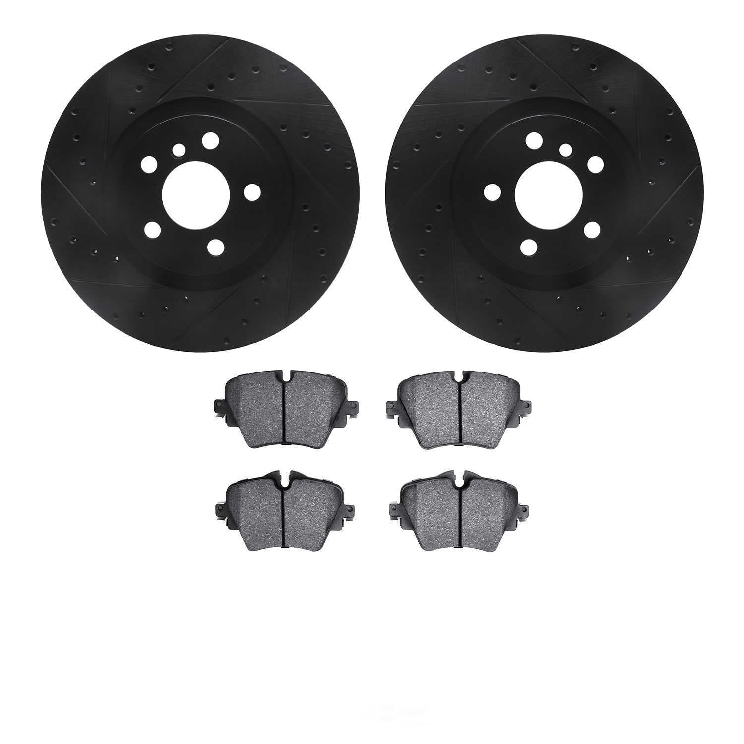 Dynamic Friction Company 8502-31149 DFC Rotors-Drilled and Slotted-Black with 5000 Advanced Brake