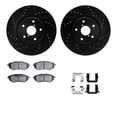 thumbnail image 1 of Dynamic Friction Company Front Brake Rotors-Drilled and Slotted-Black with 5000 Advanced Brake Pads includes Hardware 8512-13044, 1 of 3