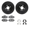 thumbnail image 1 of Dynamic Friction Company Front Brake Rotors-Drilled and Slotted-Black with 5000 Advanced Brake Pads includes Hardware 8512-32006, 1 of 3
