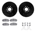 thumbnail image 1 of Dynamic Friction Company Front Brake Rotors-Drilled and Slotted-Black with 5000 Advanced Brake Pads includes Hardware 8512-42056, 1 of 3