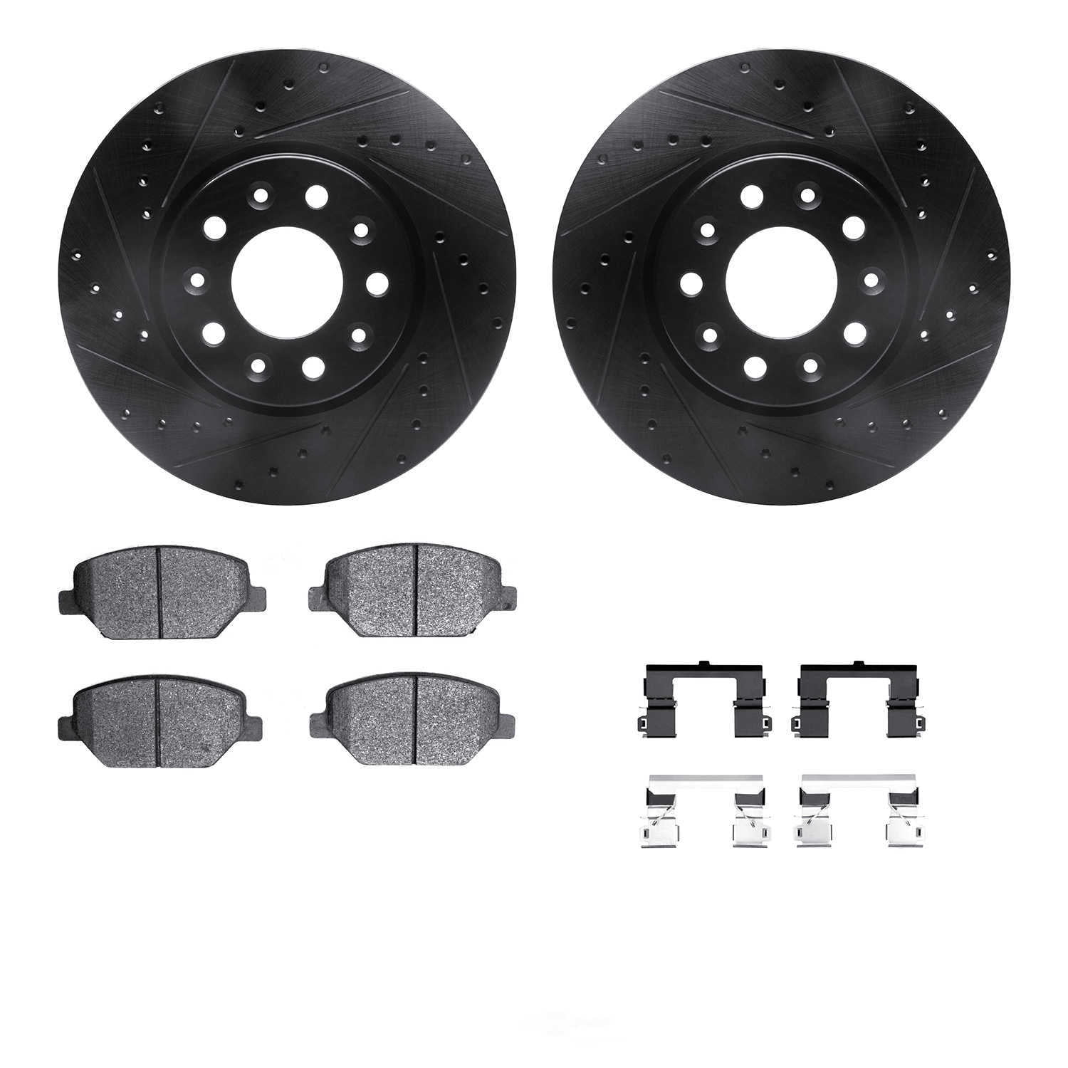 Dynamic Friction Company 8512-45031 DFC Rotors-Drilled and Slotted-Black with 5000 Advanced Brake