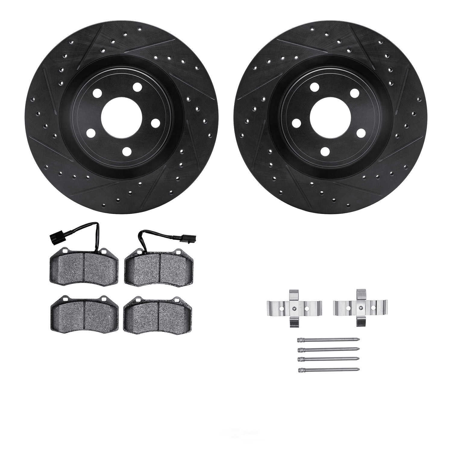 Dynamic Friction Company 8512-47207 DFC Rotors-Drilled and Slotted-Black with 5000 Advanced Brake
