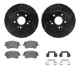 thumbnail image 1 of Dynamic Friction Company Front Brake Rotors-Drilled and Slotted-Black with 5000 Advanced Brake Pads includes Hardware 8512-63335, 1 of 3