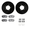 thumbnail image 1 of Dynamic Friction Company Front Brake Rotors-Drilled and Slotted-Black with 5000 Advanced Brake Pads includes Hardware 8512-76072, 1 of 3