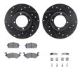 thumbnail image 1 of Dynamic Friction Company Front Brake Rotors-Drilled and Slotted-Black with 5000 Advanced Brake Pads includes Hardware 8512-76111, 1 of 3