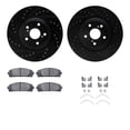 thumbnail image 1 of Dynamic Friction Company Front Brake Rotors-Drilled and Slotted-Black with 5000 Advanced Brake Pads includes Hardware 8512-76164, 1 of 3