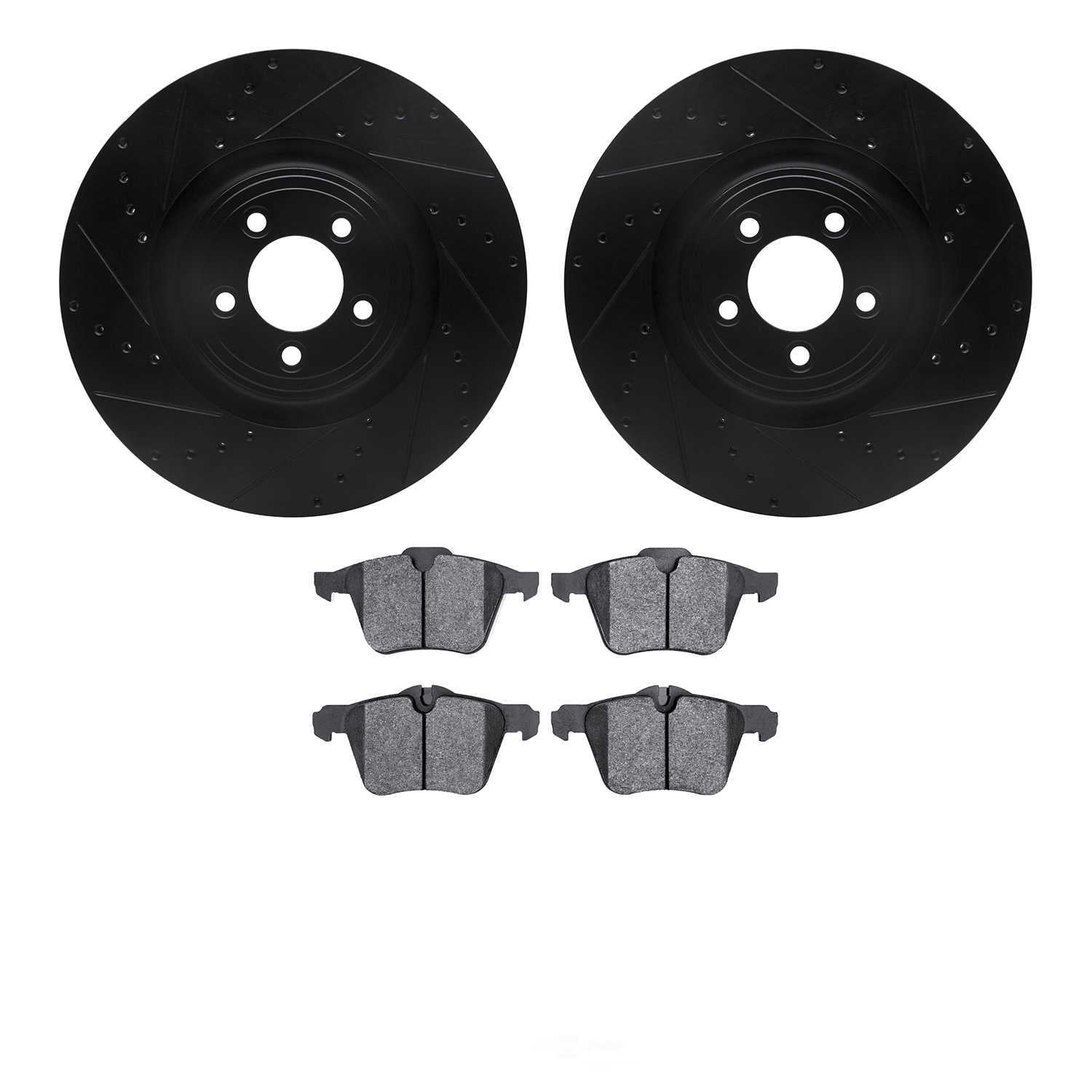 Dynamic Friction Company 8602-20017 DFC Rotors-Drilled and Slotted-Black with EURO 5000 Ceramic