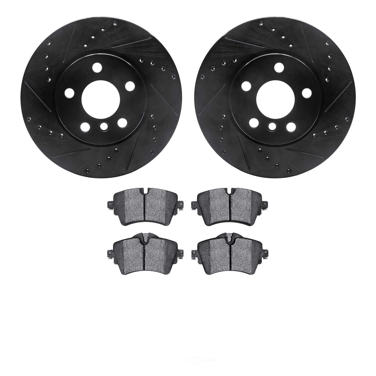 Dynamic Friction Company 8602-32015 DFC Rotors-Drilled and Slotted-Black with EURO 5000 Ceramic