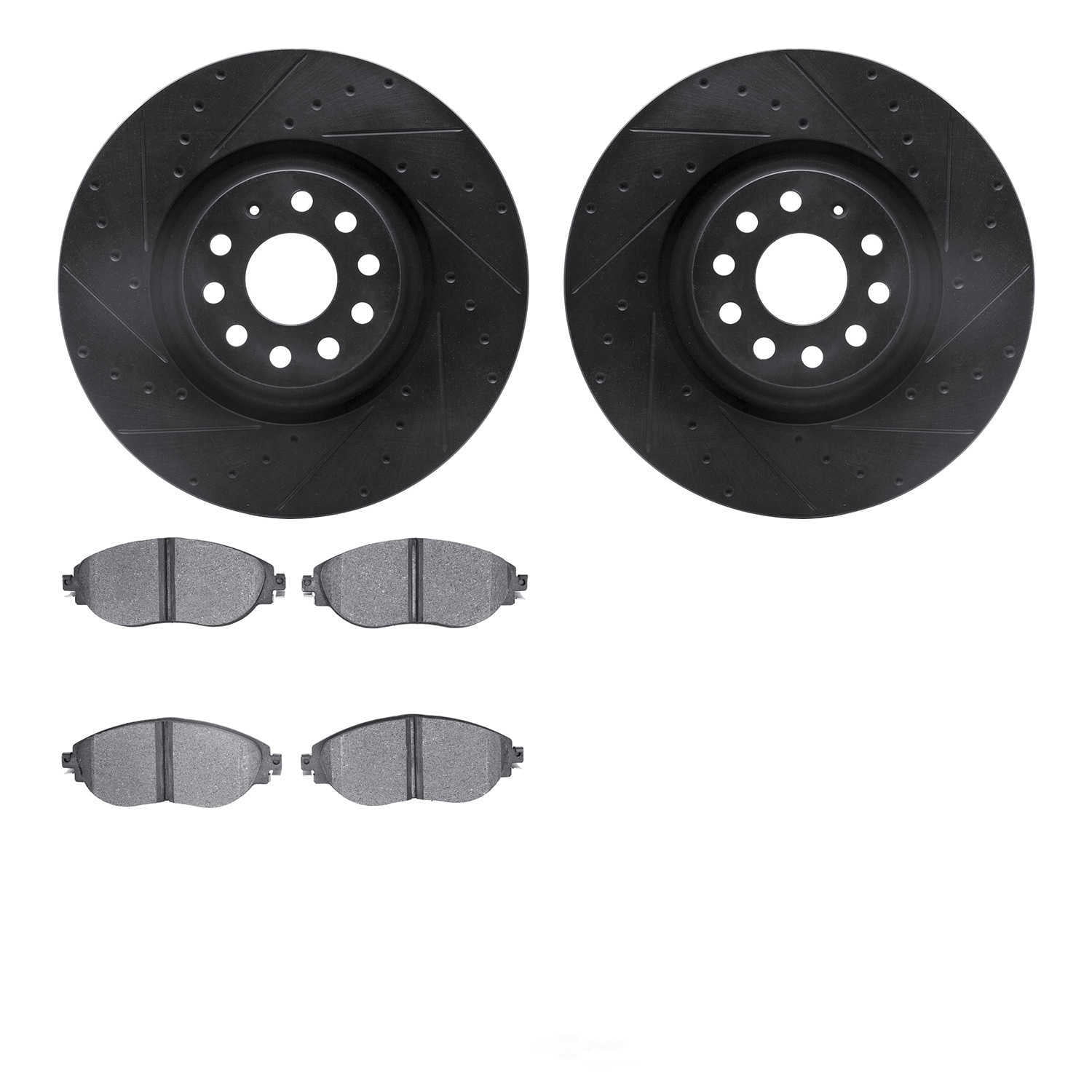 Dynamic Friction Company 8602-74046 DFC Rotors-Drilled and Slotted-Black with EURO 5000 Ceramic