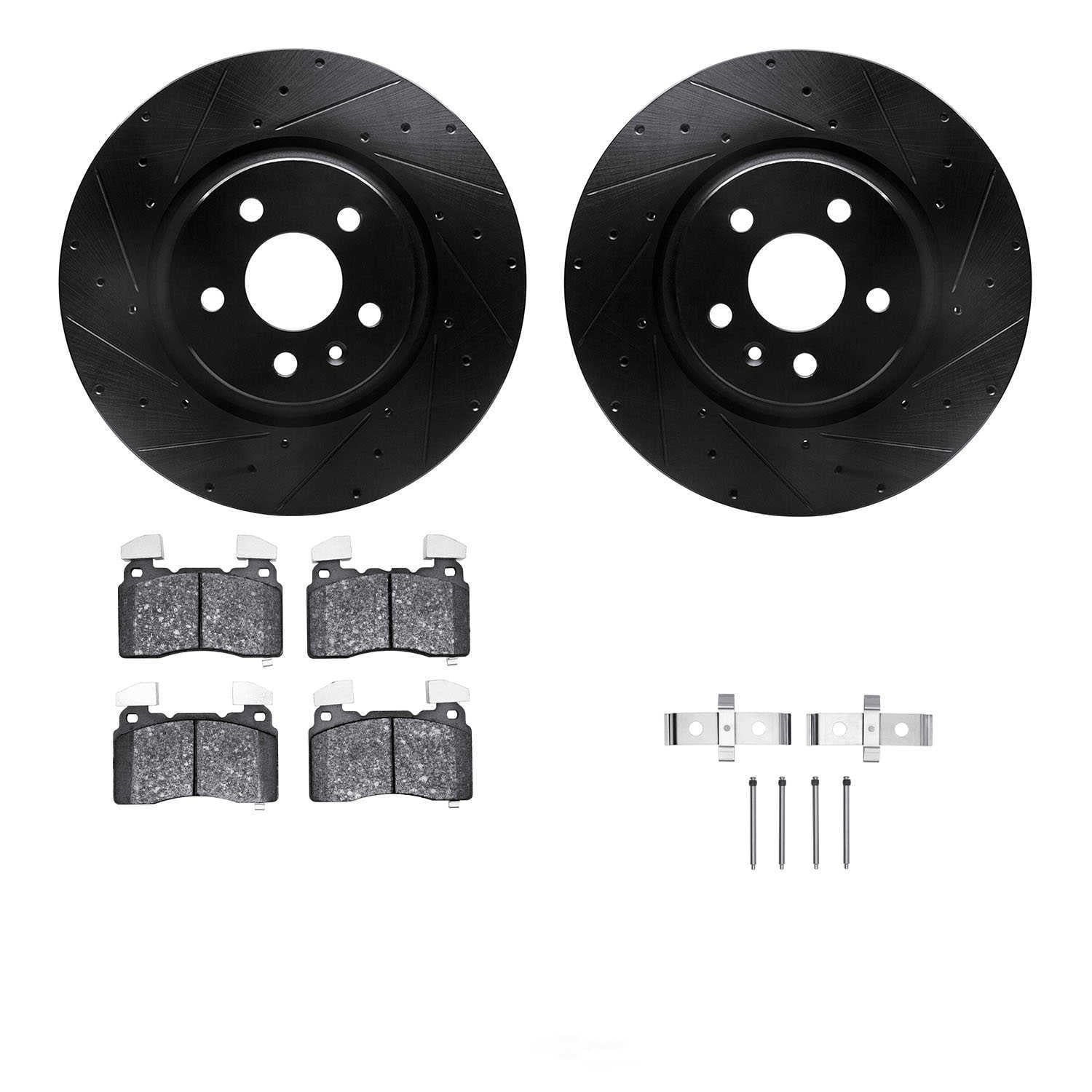 Dynamic Friction Company 8612-26002 DFC Rotors-Drilled and Slotted-Black with EURO 5000 Ceramic