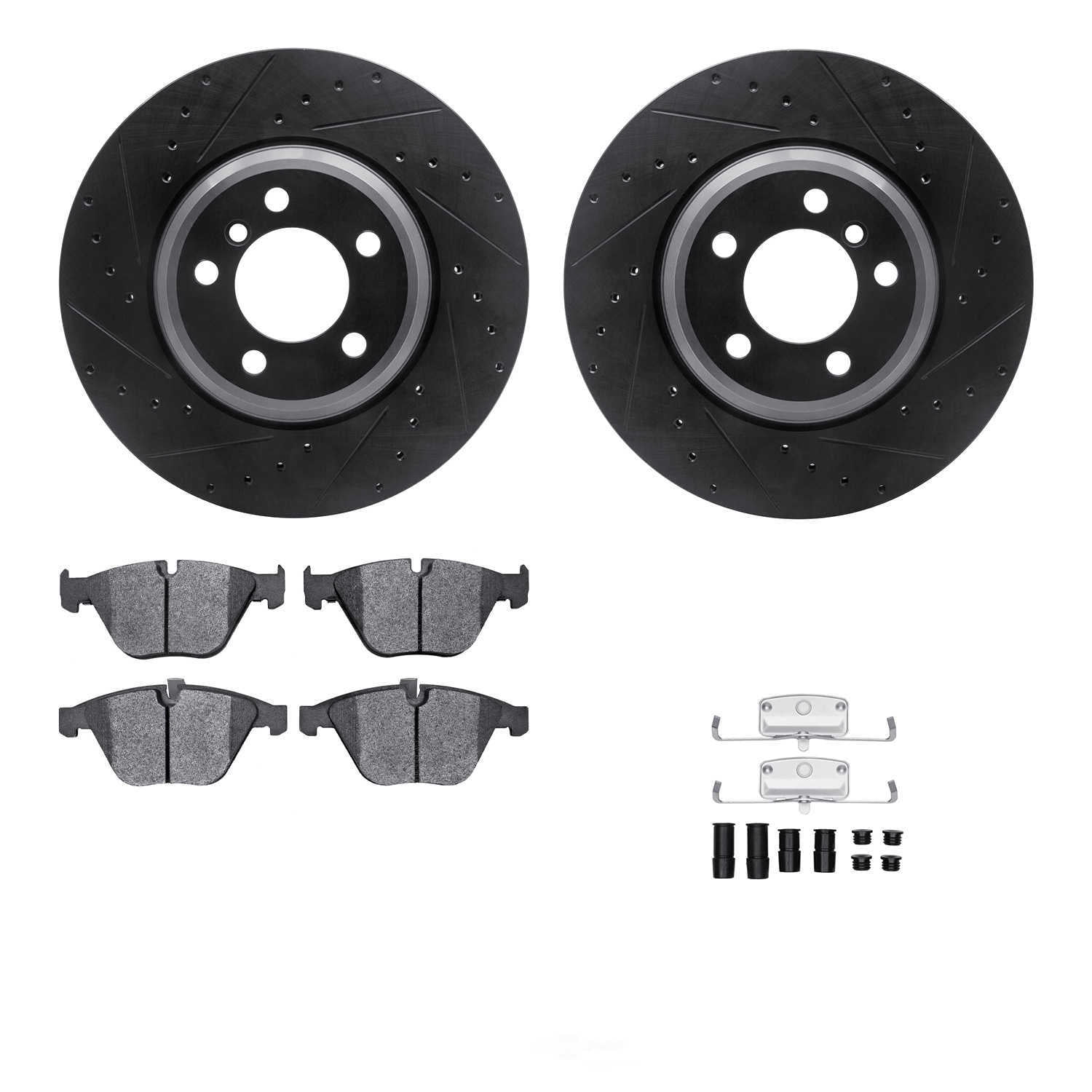 Dynamic Friction Company 8612-31053 DFC Rotors-Drilled and Slotted-Black with EURO 5000 Ceramic