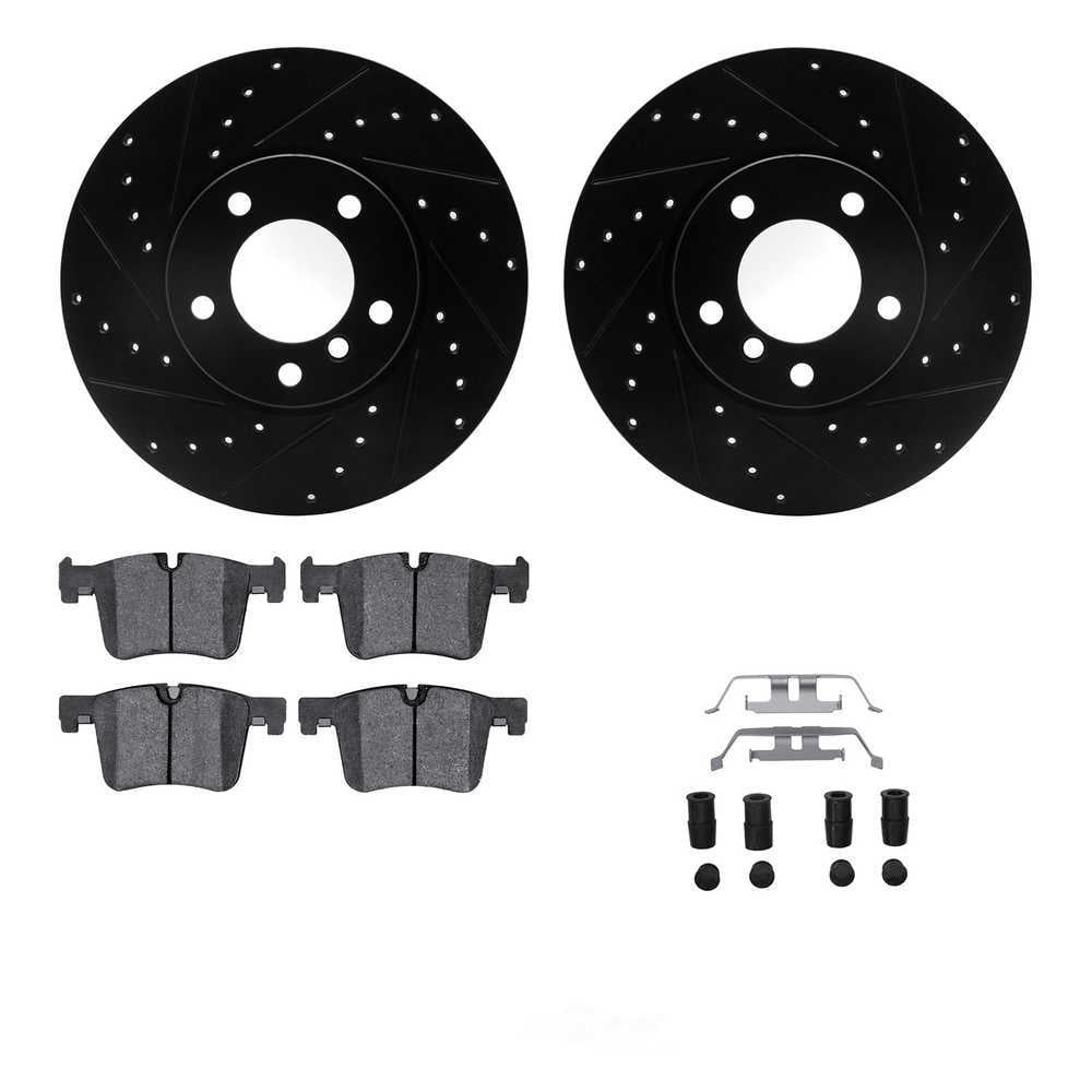 Dynamic Friction Company 8612-31077 DFC Rotors-Drilled and Slotted-Black with EURO 5000 Ceramic