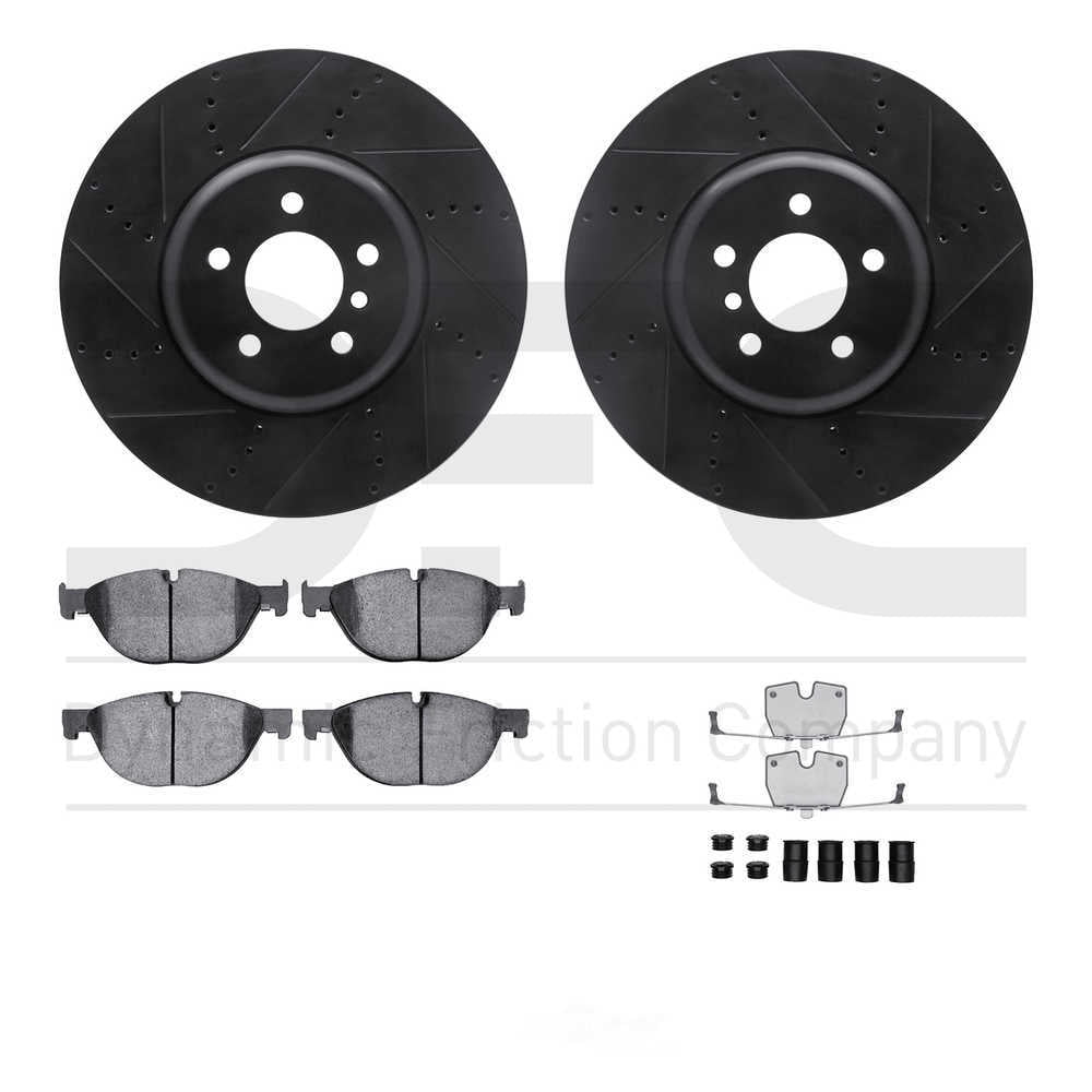 Dynamic Friction Company 8612-31079 DFC Rotors-Drilled and Slotted-Black with EURO 5000 Ceramic