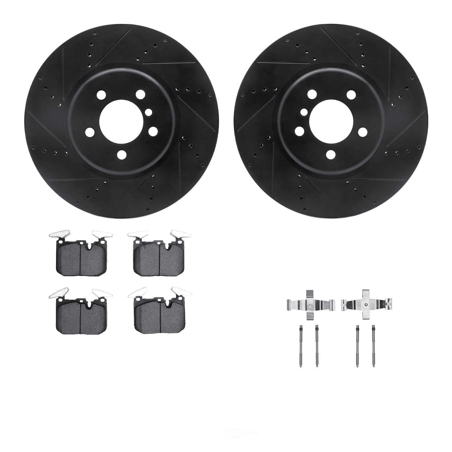 Dynamic Friction Company 8612-31098 DFC Rotors-Drilled and Slotted-Black with EURO 5000 Ceramic
