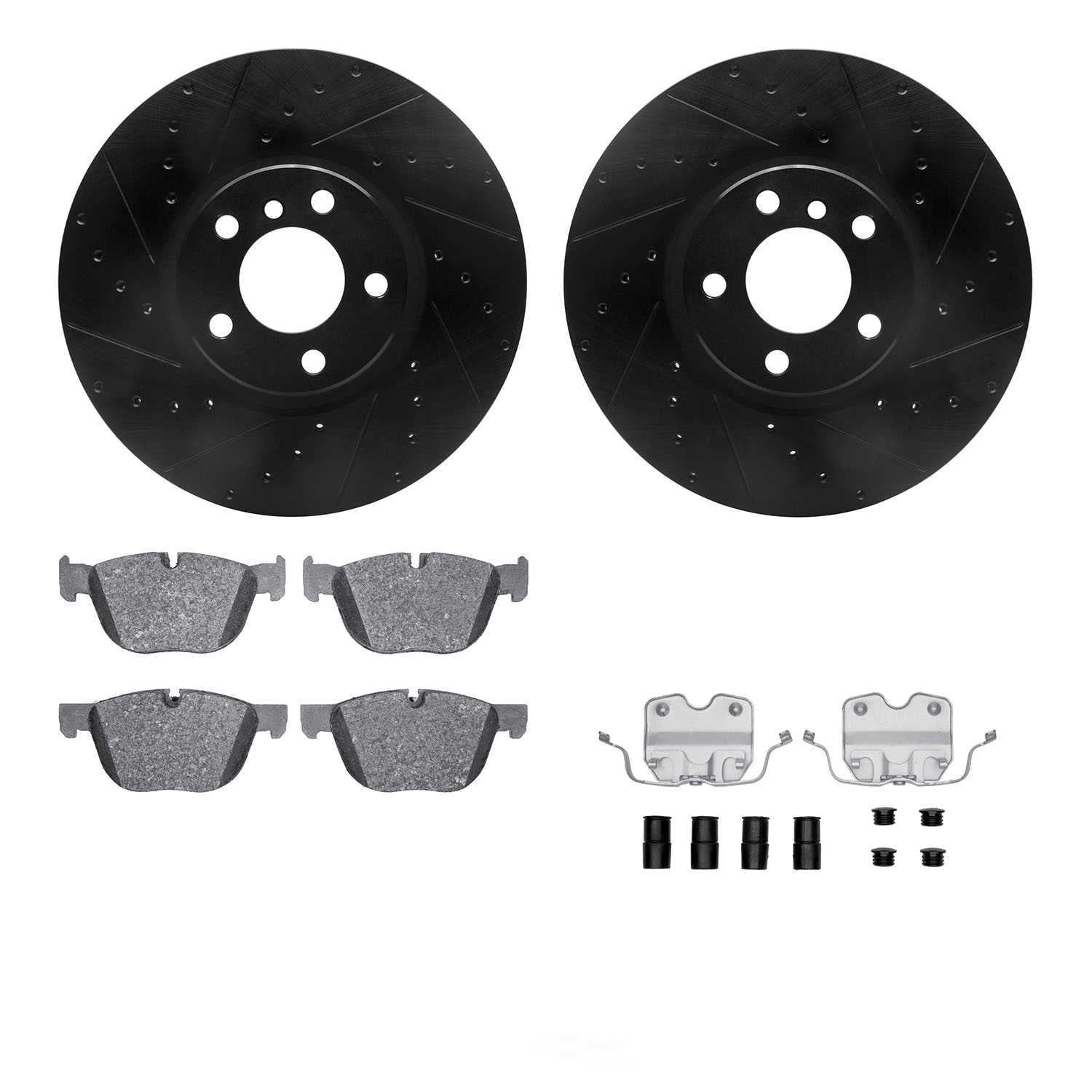 Dynamic Friction Company 8612-31112 DFC Rotors-Drilled and Slotted-Black with EURO 5000 Ceramic