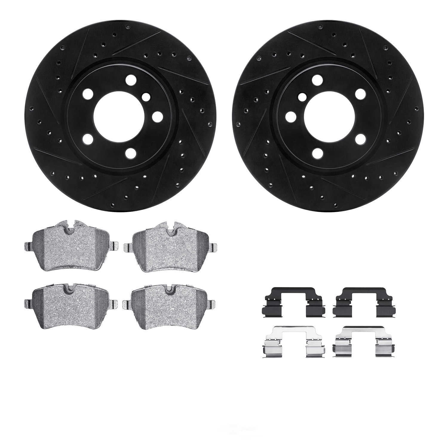 Dynamic Friction Company 8612-32011 DFC Rotors-Drilled and Slotted-Black with EURO 5000 Ceramic