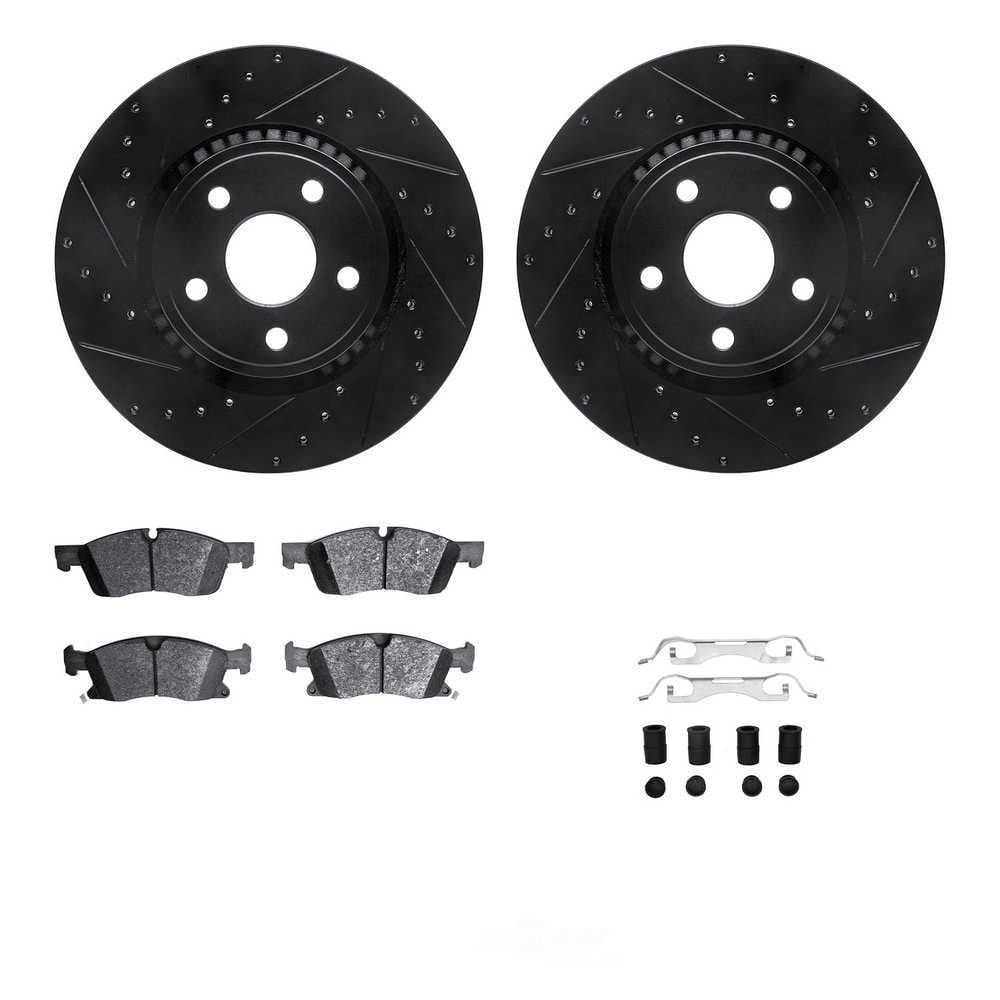 Dynamic Friction Company 8612-42003 DFC Rotors-Drilled and Slotted-Black with EURO 5000 Ceramic