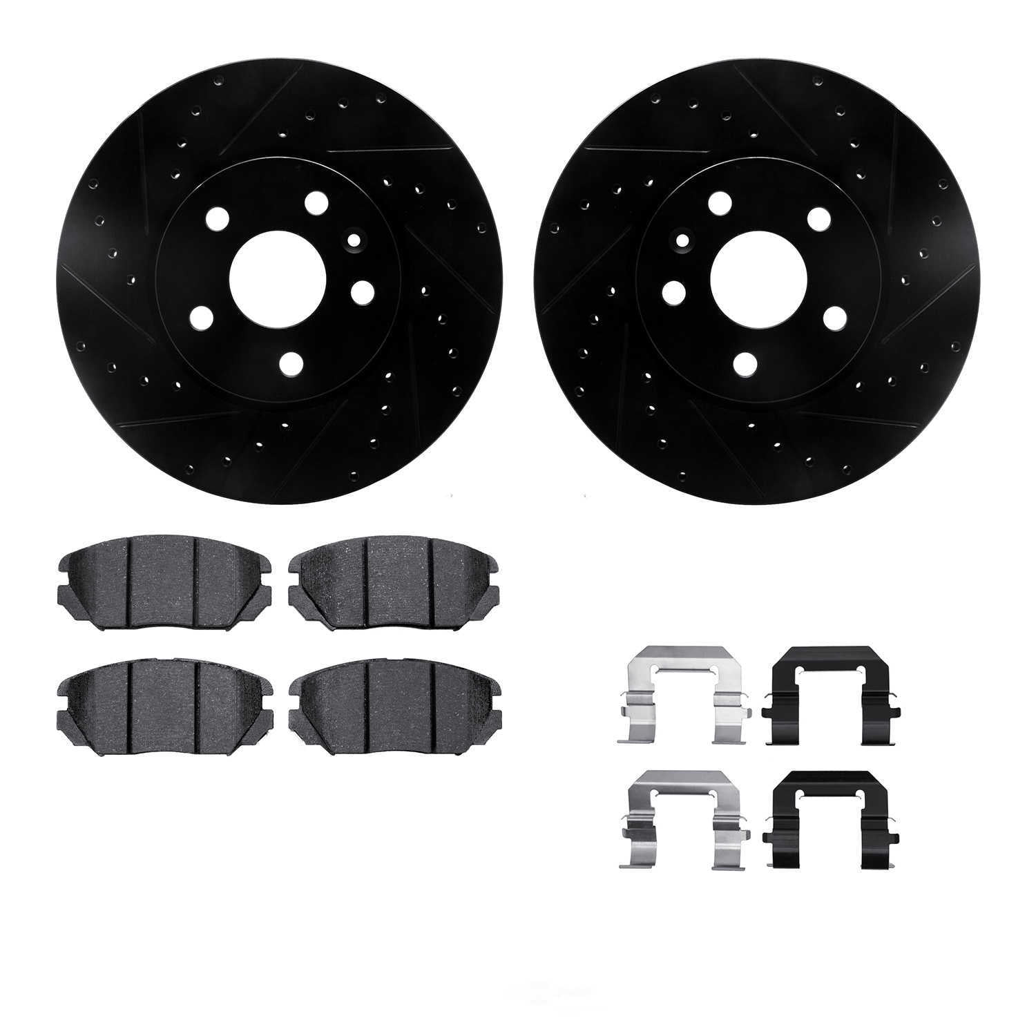 Dynamic Friction Company 8612-45004 DFC Rotors-Drilled and Slotted-Black with EURO 5000 Ceramic