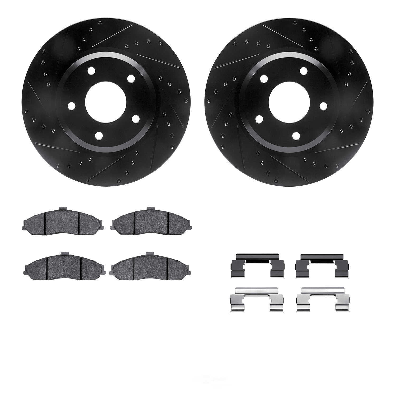 Dynamic Friction Company 8612-52002 DFC Rotors-Drilled and Slotted-Black with EURO 5000 Ceramic