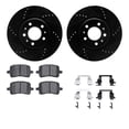 thumbnail image 1 of Dynamic Friction Company Front Brake Rotors-Drilled and Slotted-Black with 5000 Euro Ceramic Brake Pads includes Hardware 8612-53001, 1 of 3