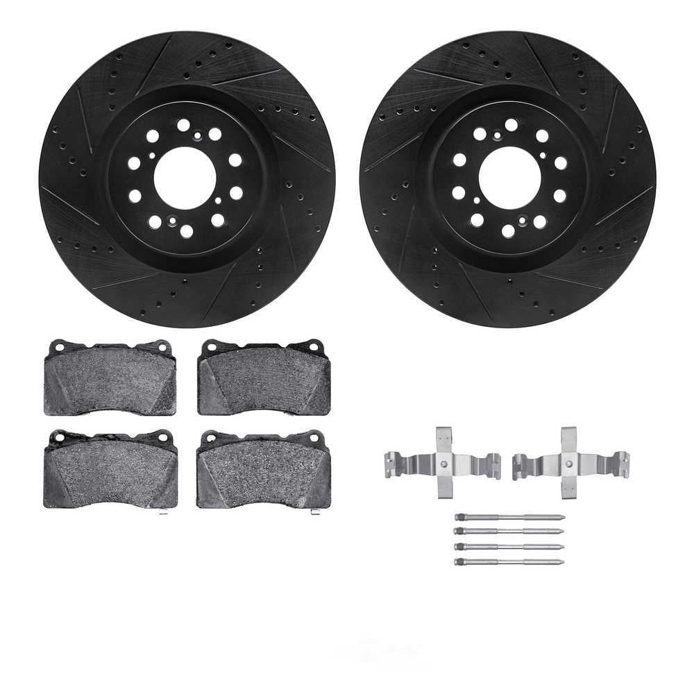 Dynamic Friction Company 8612-59007 DFC Rotors-Drilled and Slotted-Black with EURO 5000 Ceramic