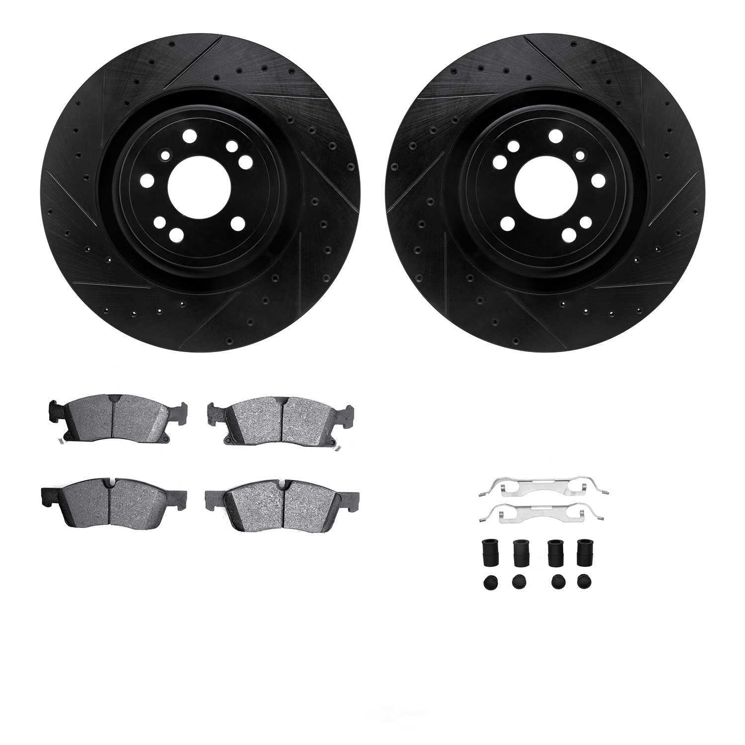 Dynamic Friction Company 8612-63088 DFC Rotors-Drilled and Slotted-Black with EURO 5000 Ceramic