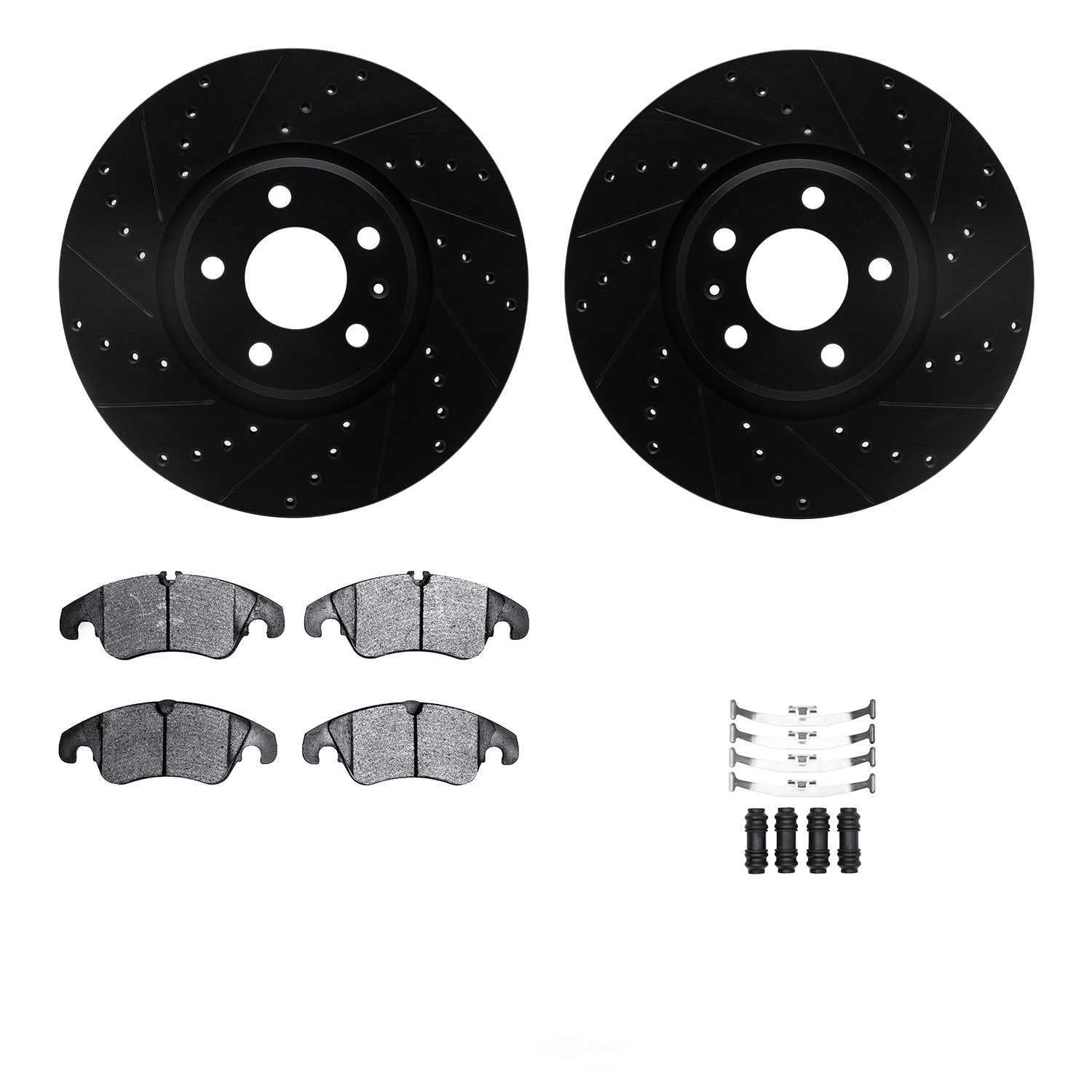 Dynamic Friction Company 8612-73053 DFC Rotors-Drilled and Slotted-Black with EURO 5000 Ceramic