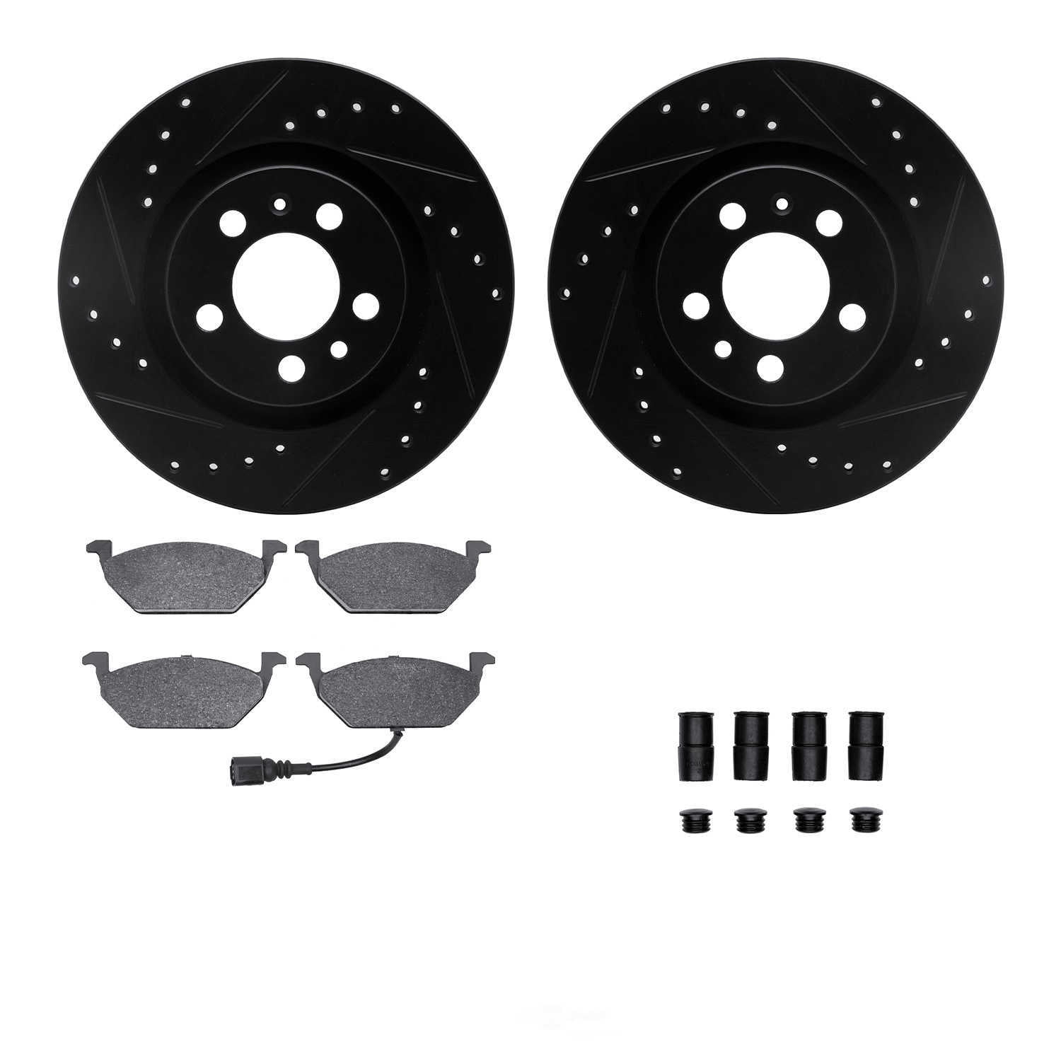 Dynamic Friction Company 8612-74019 DFC Rotors-Drilled and Slotted-Black with EURO 5000 Ceramic