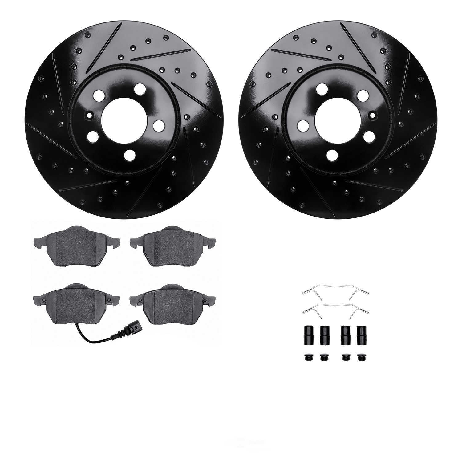 Dynamic Friction Company 8612-74024 DFC Rotors-Drilled and Slotted-Black with EURO 5000 Ceramic